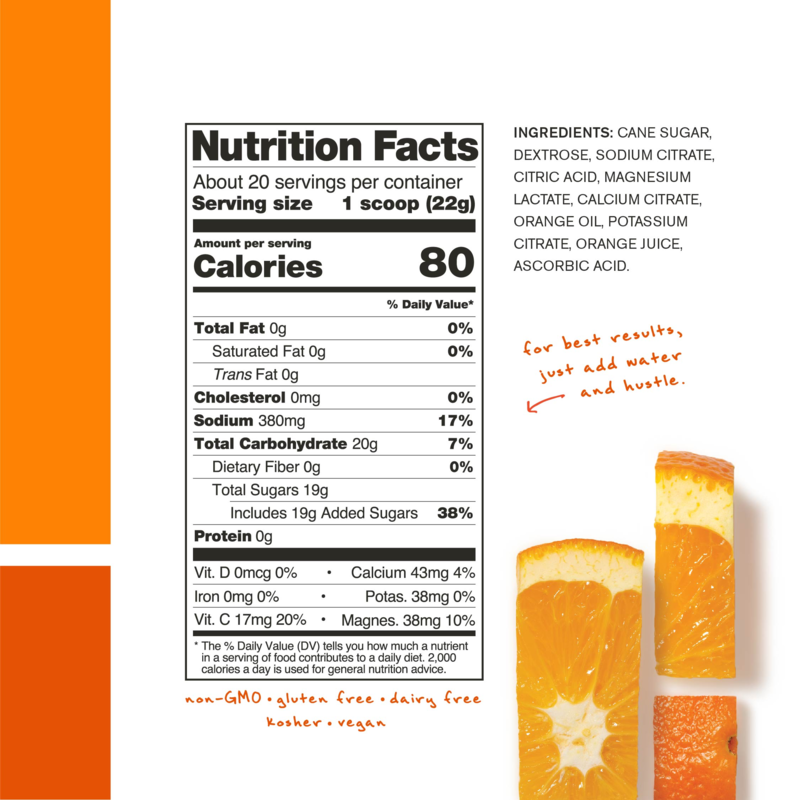 Skratch Labs - Sport Hydration Drink Mix - Oranges - Nutrition Chart