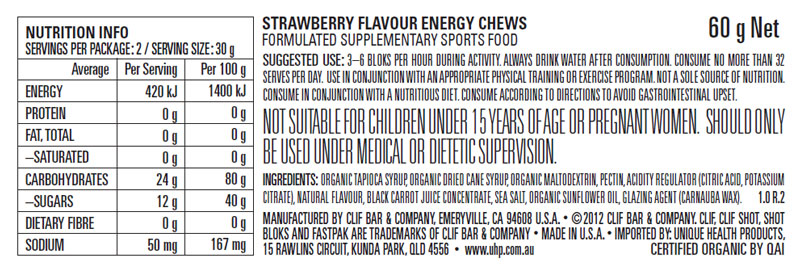 Clif Bar - Clif Bloks Energy Chews - Strawberry 