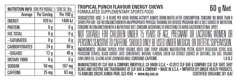 Clif Bar - Clif Bloks Energy Chews - Tropical Punch