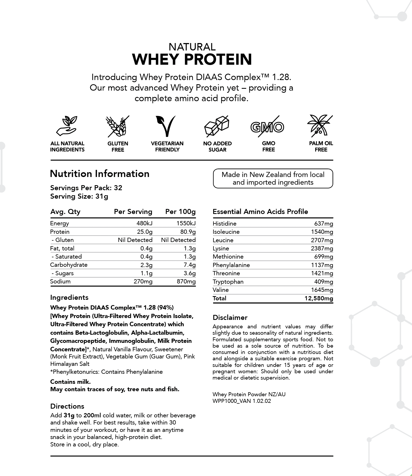 Radix Nutrition - Whey Protein DIAAS Complex™ 1.61 in vanilla flavour