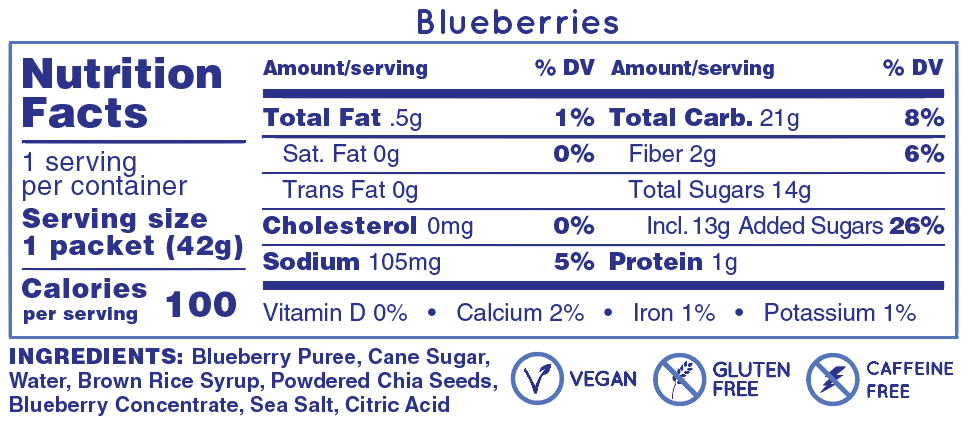 Huma Gels in blueberries flavour