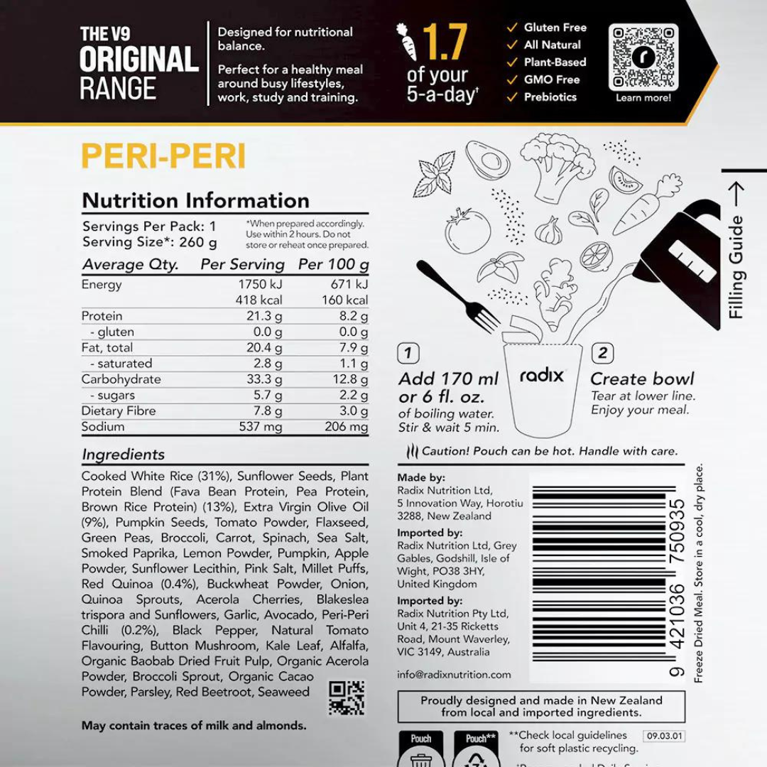 Radix Nutrition - Original Meal - Peri-Peri - Nutrition