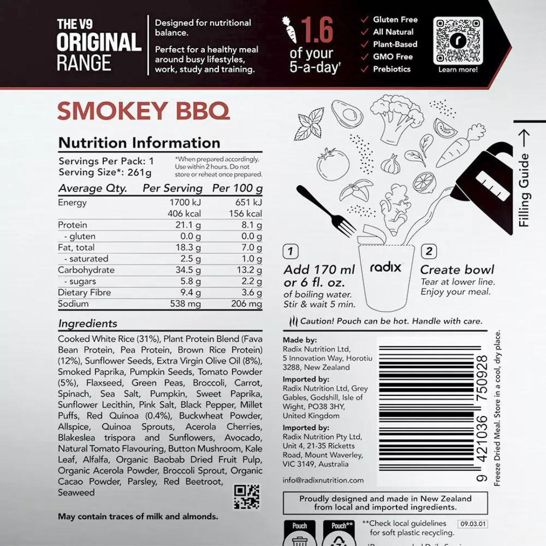 Radix Nutrition - Original Meal - Smokey Barbecue - Nutrition