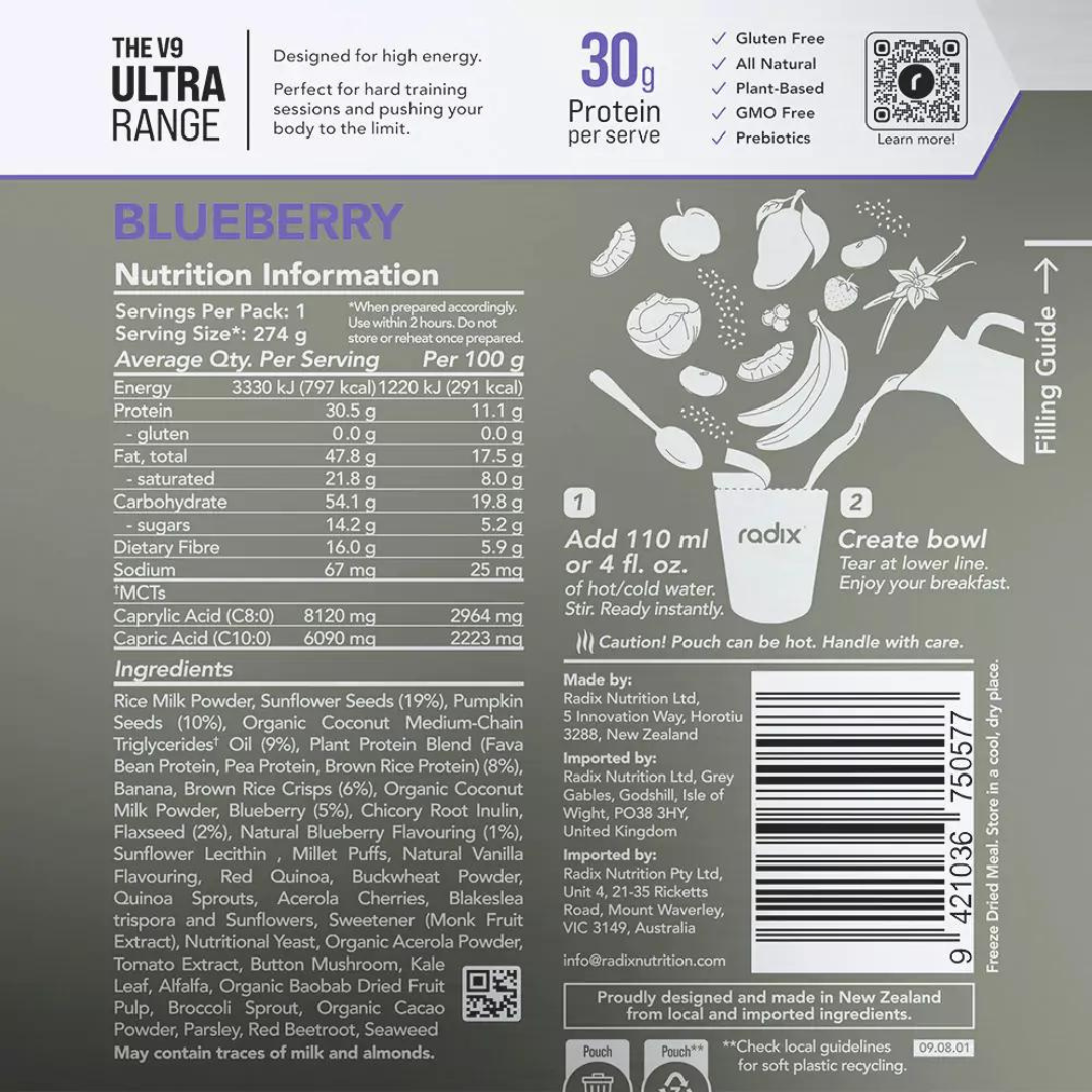 Radix Nutrition - Ultra Breakfast - Blueberry - Nutrition