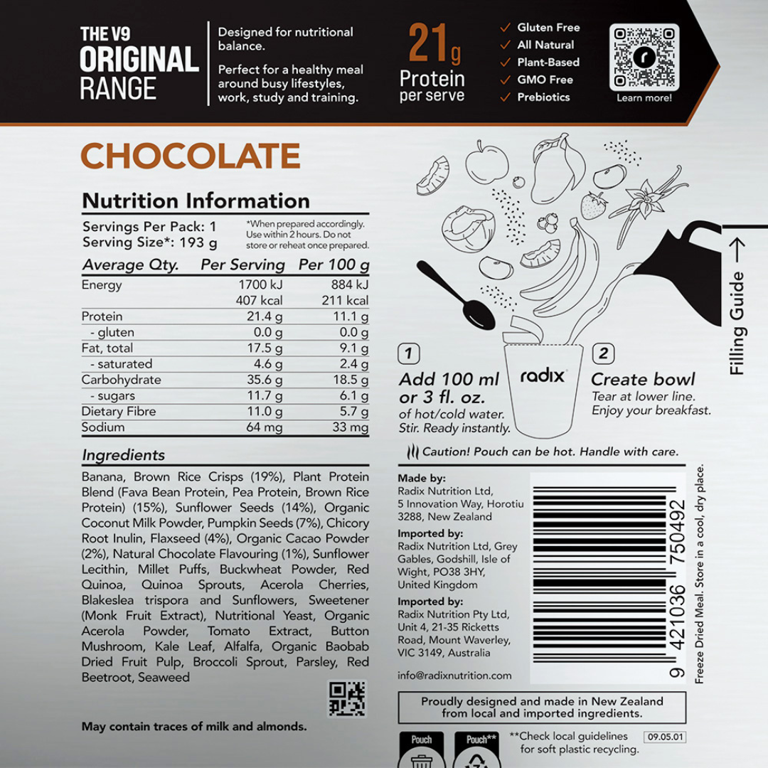 Radix Nutrition - Original Meal - Chocolate - Nutrition