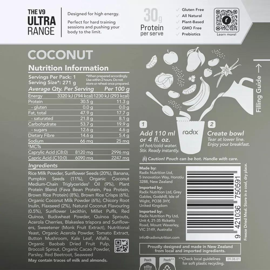 Radix Nutrition - Ultra Breakfast - Coconut - Nutrition