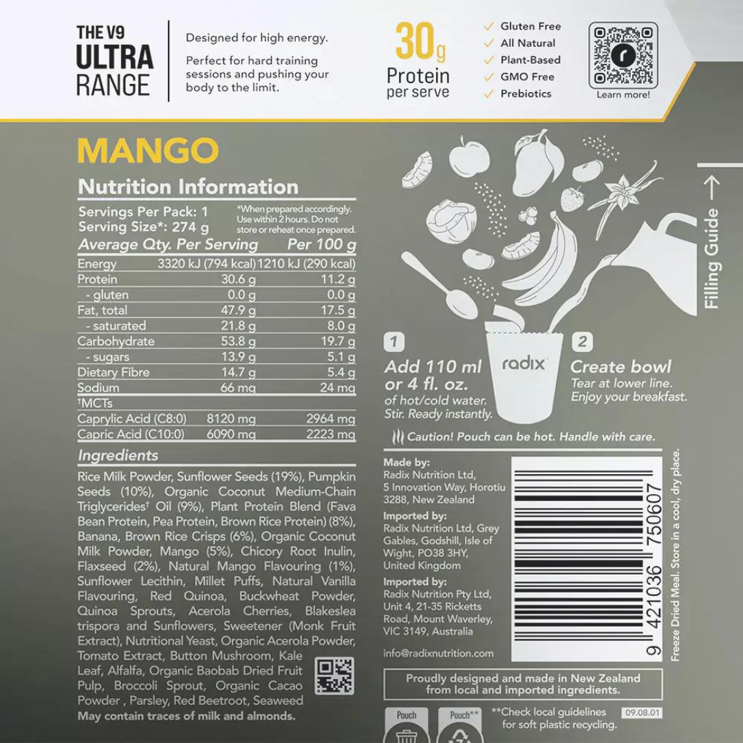 Radix Nutrition - Ultra Breakfast - Mango - Nutrition