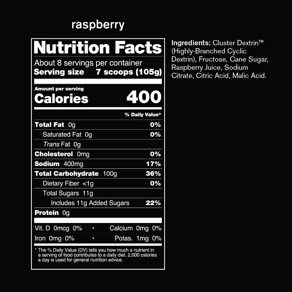 Skratch Labs - Super High-Carb Sport Drink Mix - Raspberry - Nutritional Chart