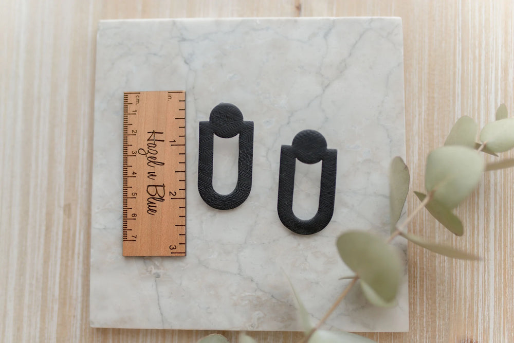 
            
                Load image into Gallery viewer, Clay Earrings Black Statement Stud
            
        