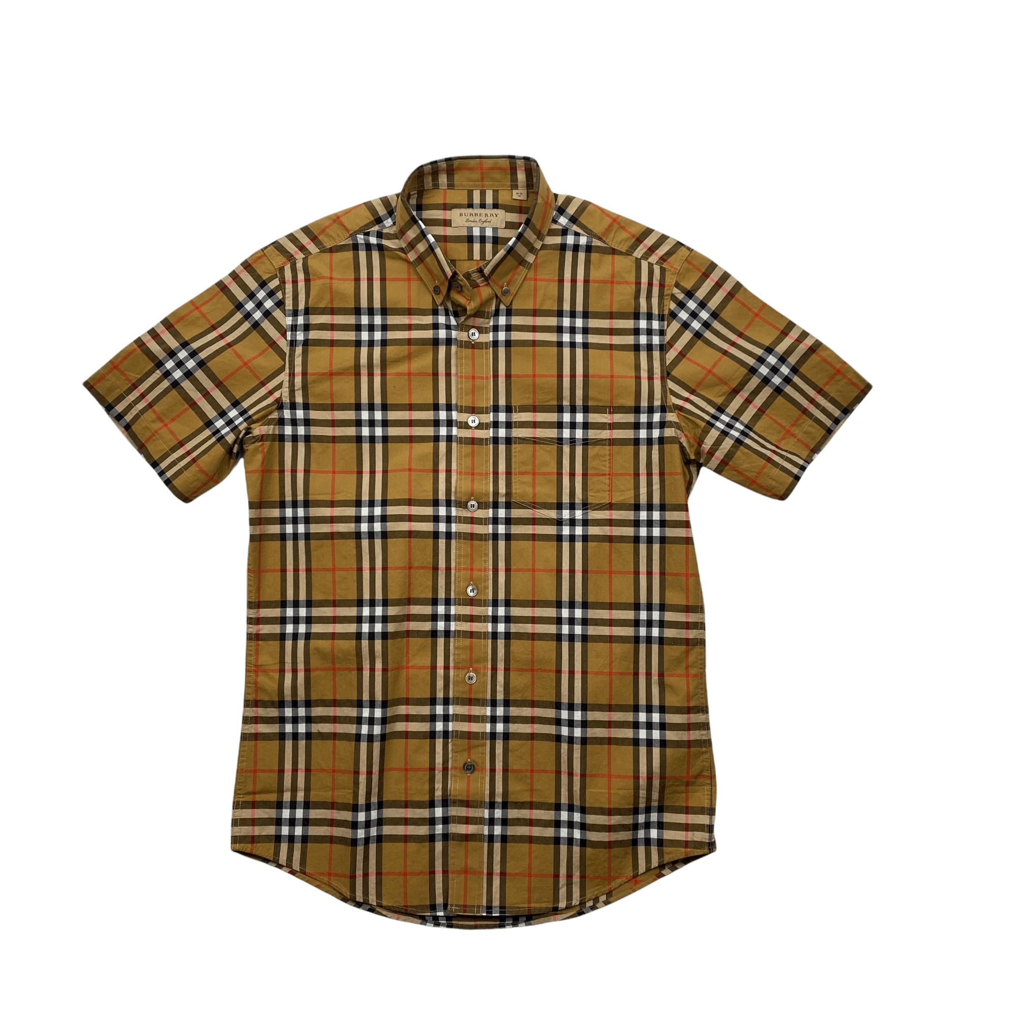 Vintage Beige Burberry Novacheck Short Sleeve Shirt - Medium