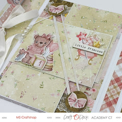 folio album tutorial desinged by MS Craftshop for the Academy Craft O'Clock, collection "Hello little girl"