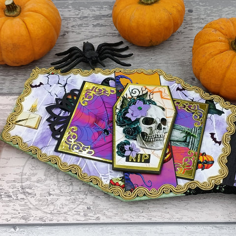 scrapbooking, Happy Halloween, a coffin-shaped mini photo album designed by MS Craftshop, presentation