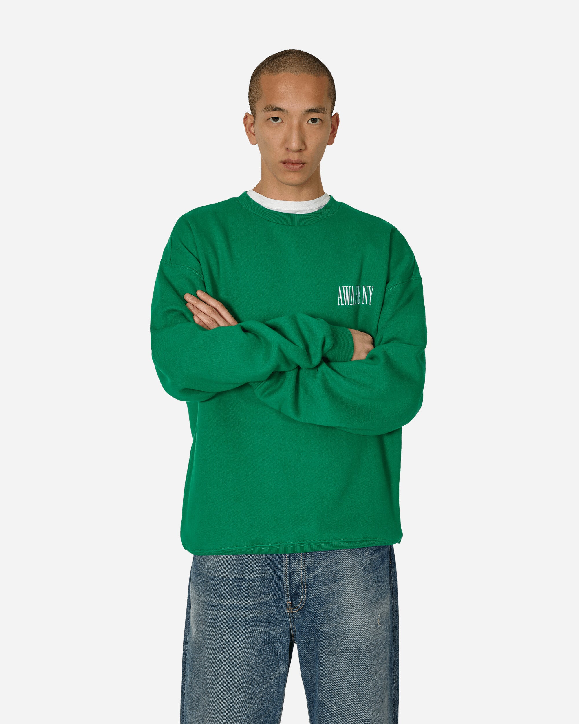 Shop Awake Ny Logo Crewneck Sweatshirt In Green