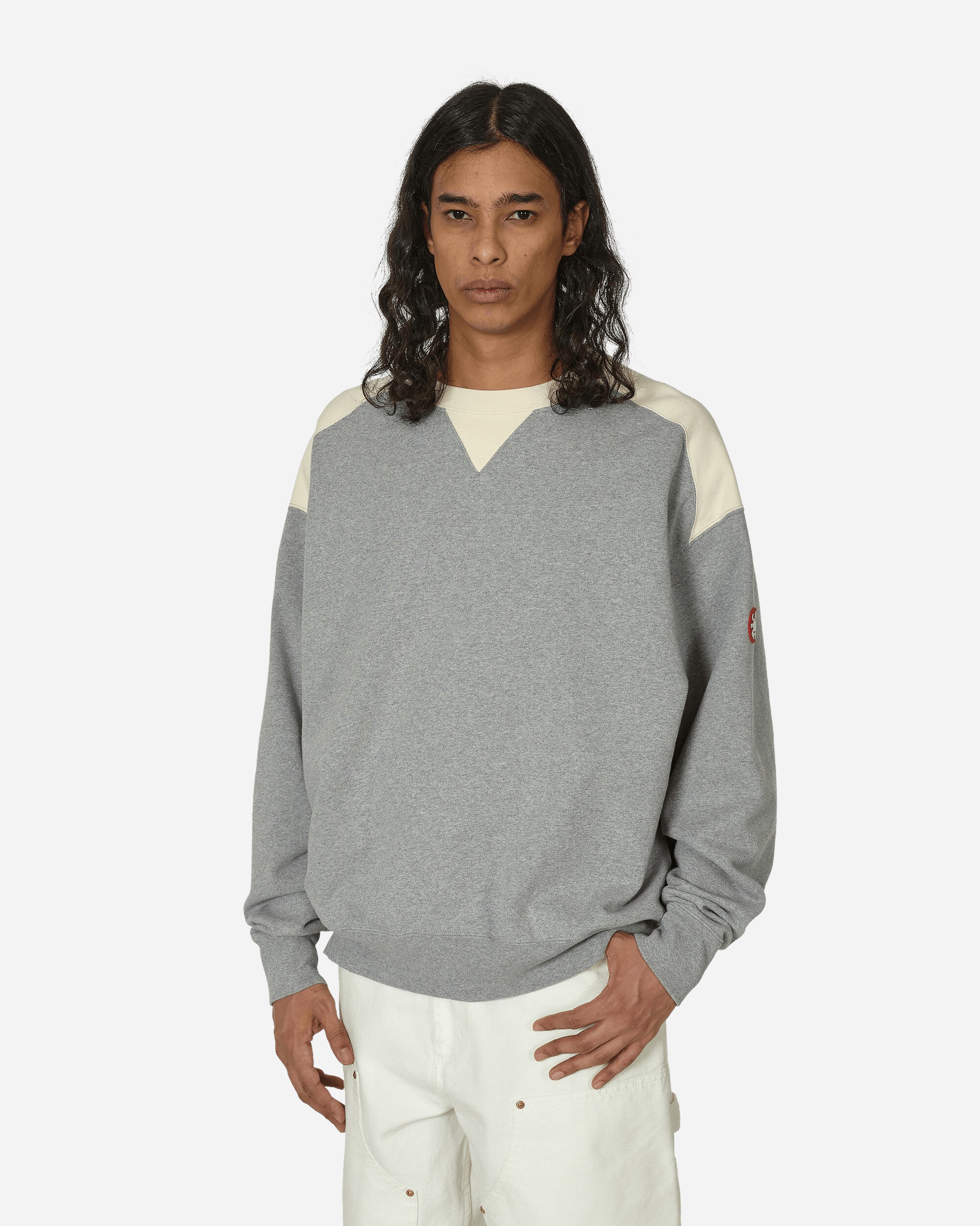 Shop Cav Empt Panel Shoulder Crewneck Sweatshirt In Grey