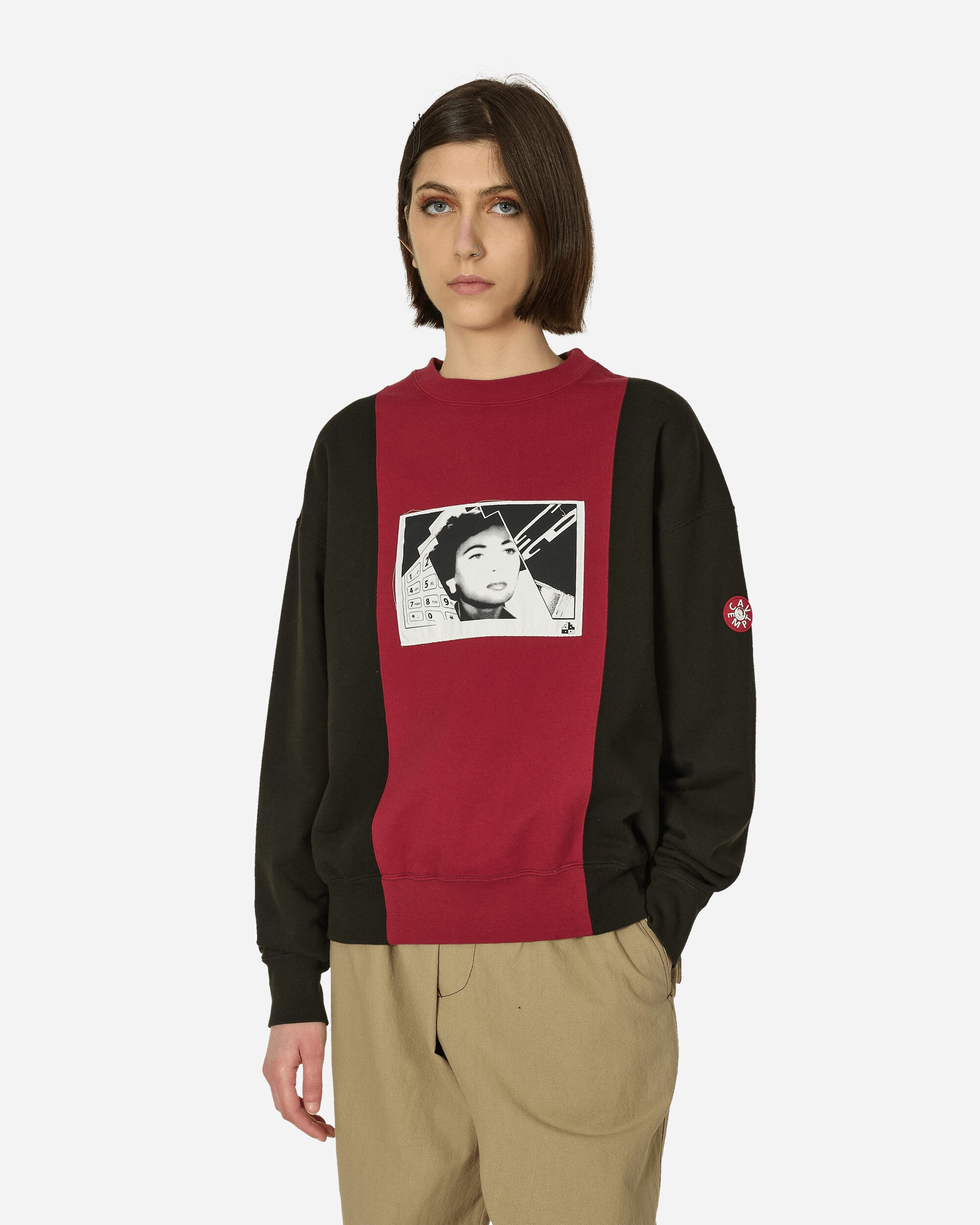 Cav Empt Paneled Two Tone Crewneck Sweatshirt In Red