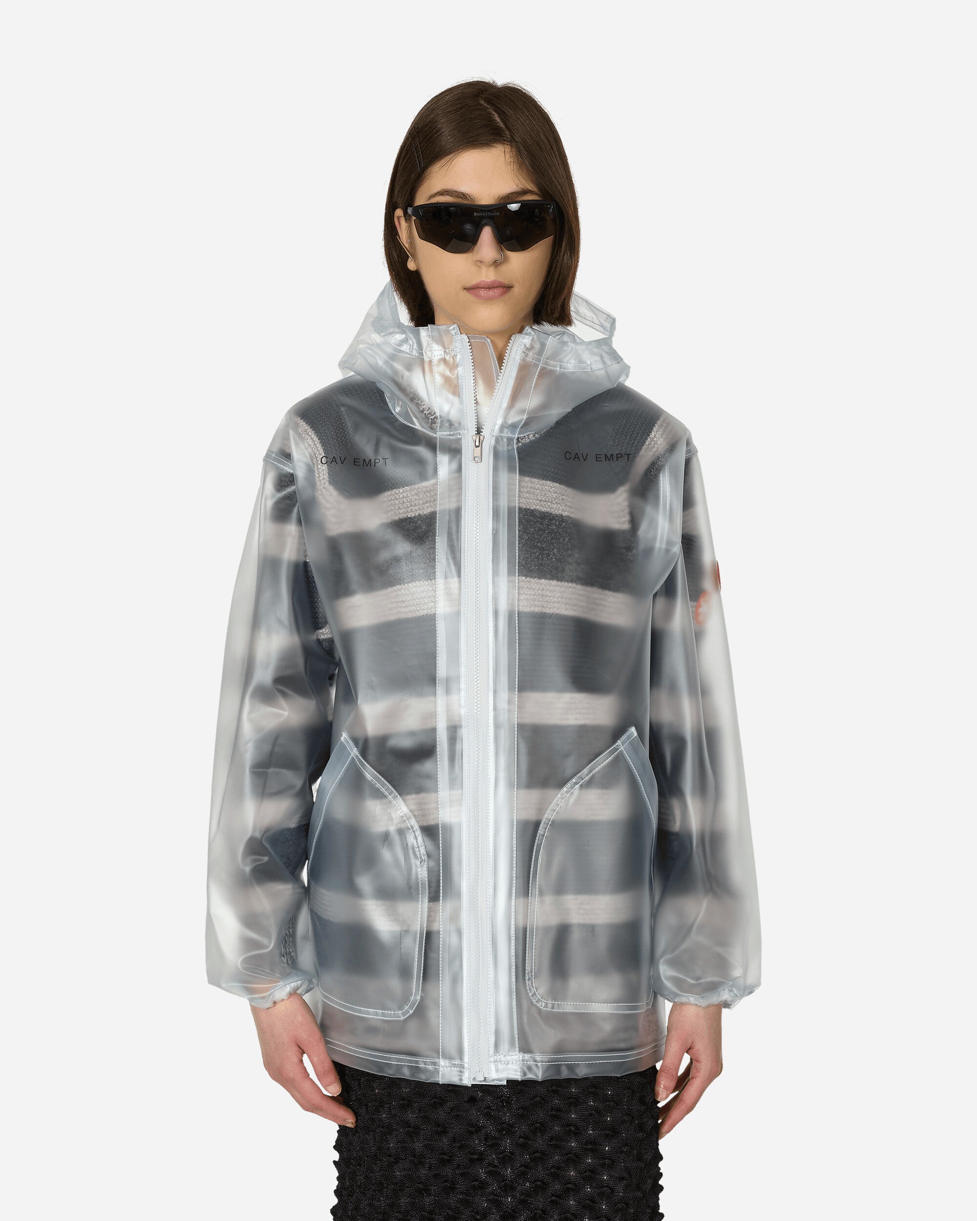 Cav Empt Pvc Hood Zip Jacket In Black