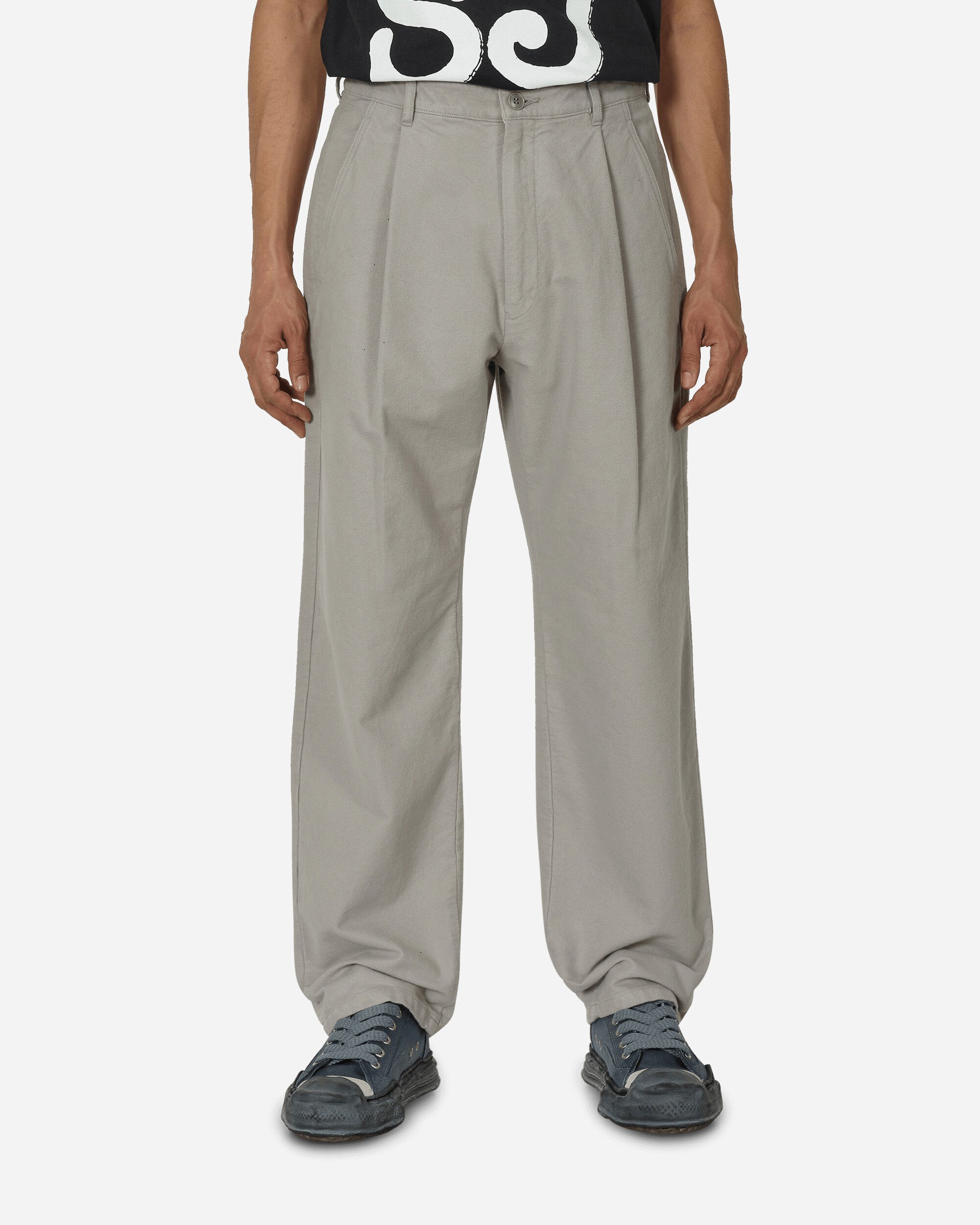Shop Cav Empt Brushed Soft Cotton One Tuck Pants In Grey