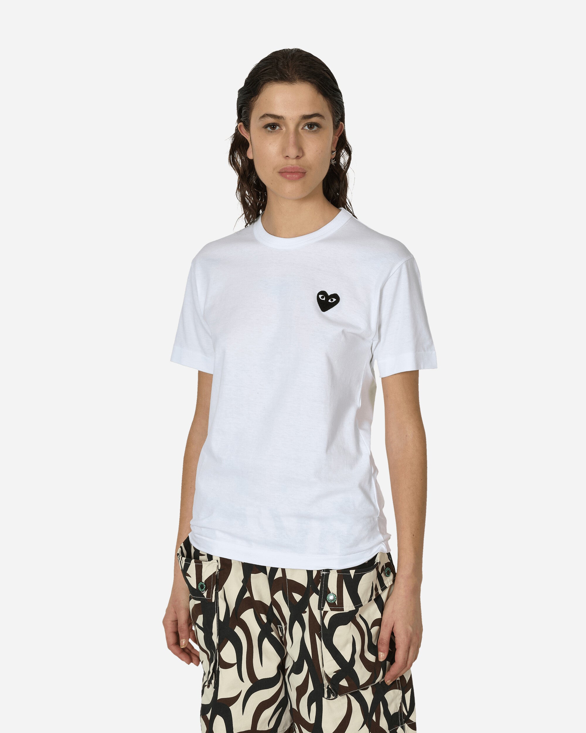 Shop Comme Des Garçons Play Heart T-shirt In White