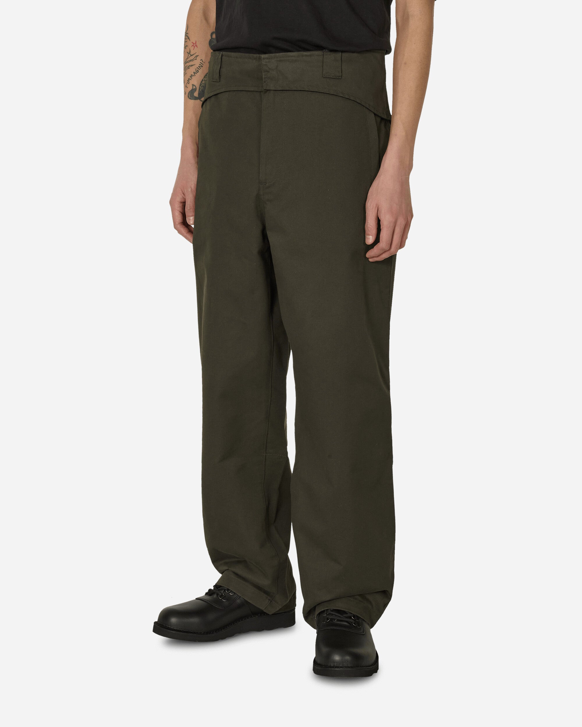 Shop Gr10k Folded Belt Pants Soil In Brown