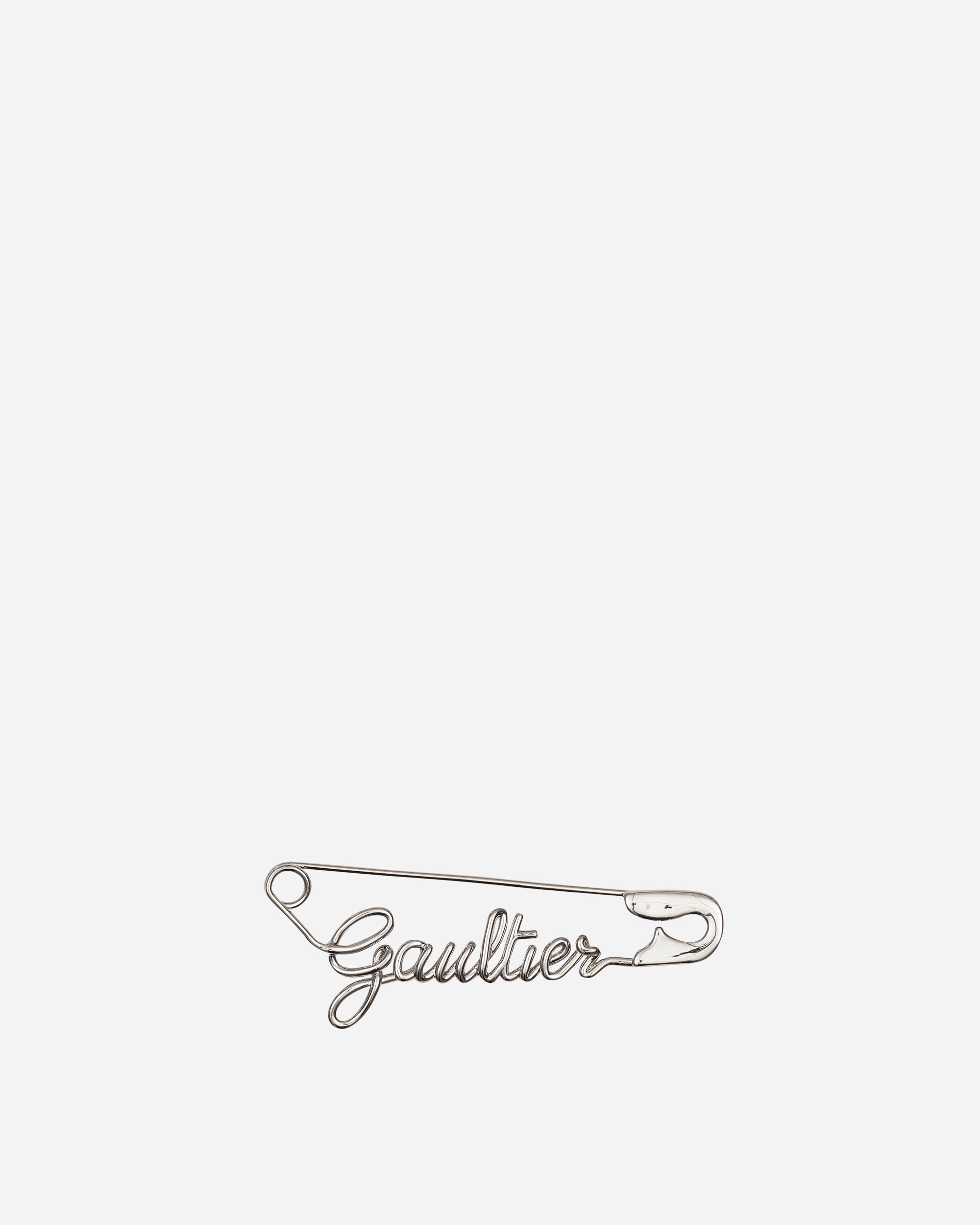 Shop Jean Paul Gaultier Safety Pin Earring Silver In Grey