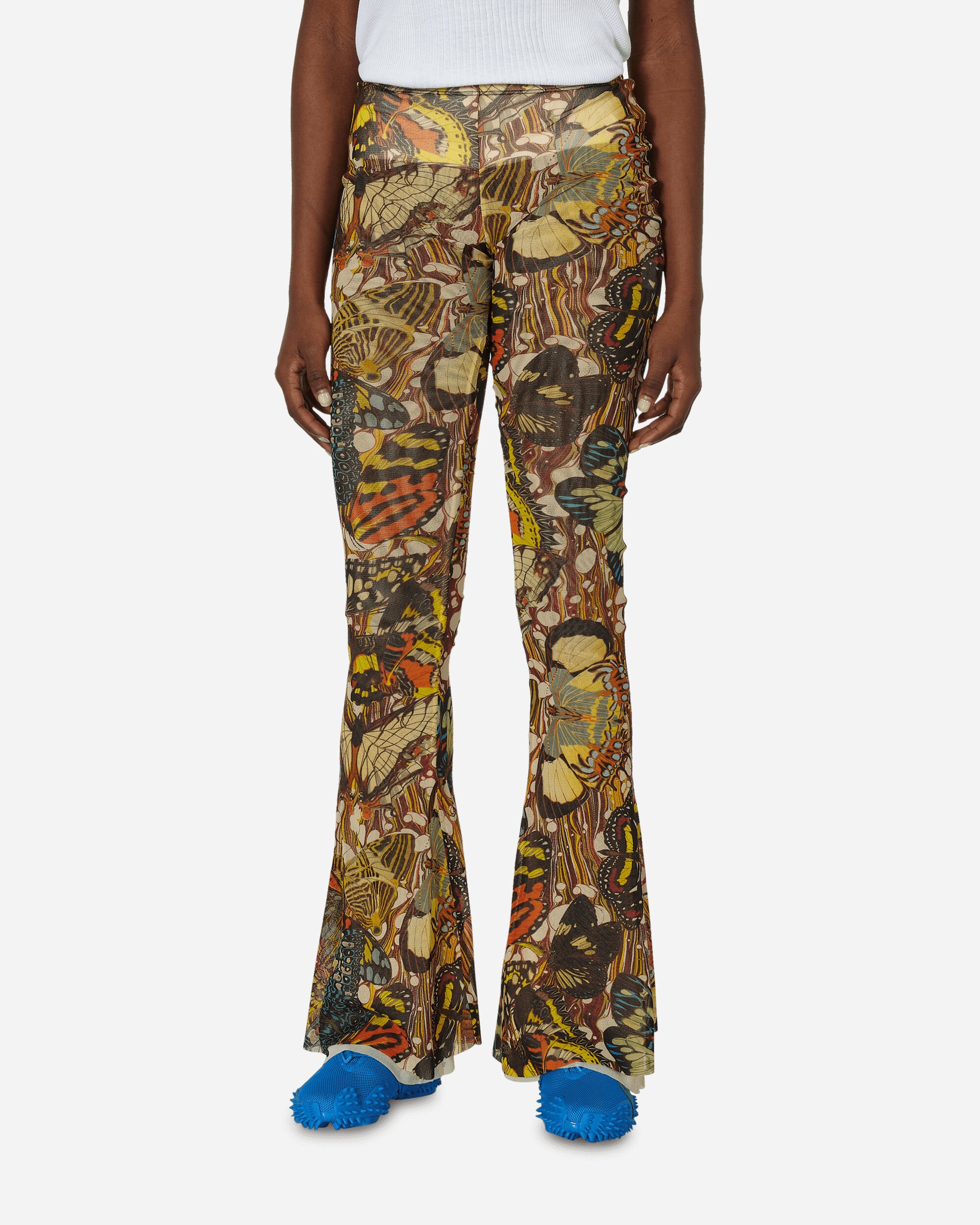 Shop Jean Paul Gaultier Butterfly Pants Yellow In Multicolor