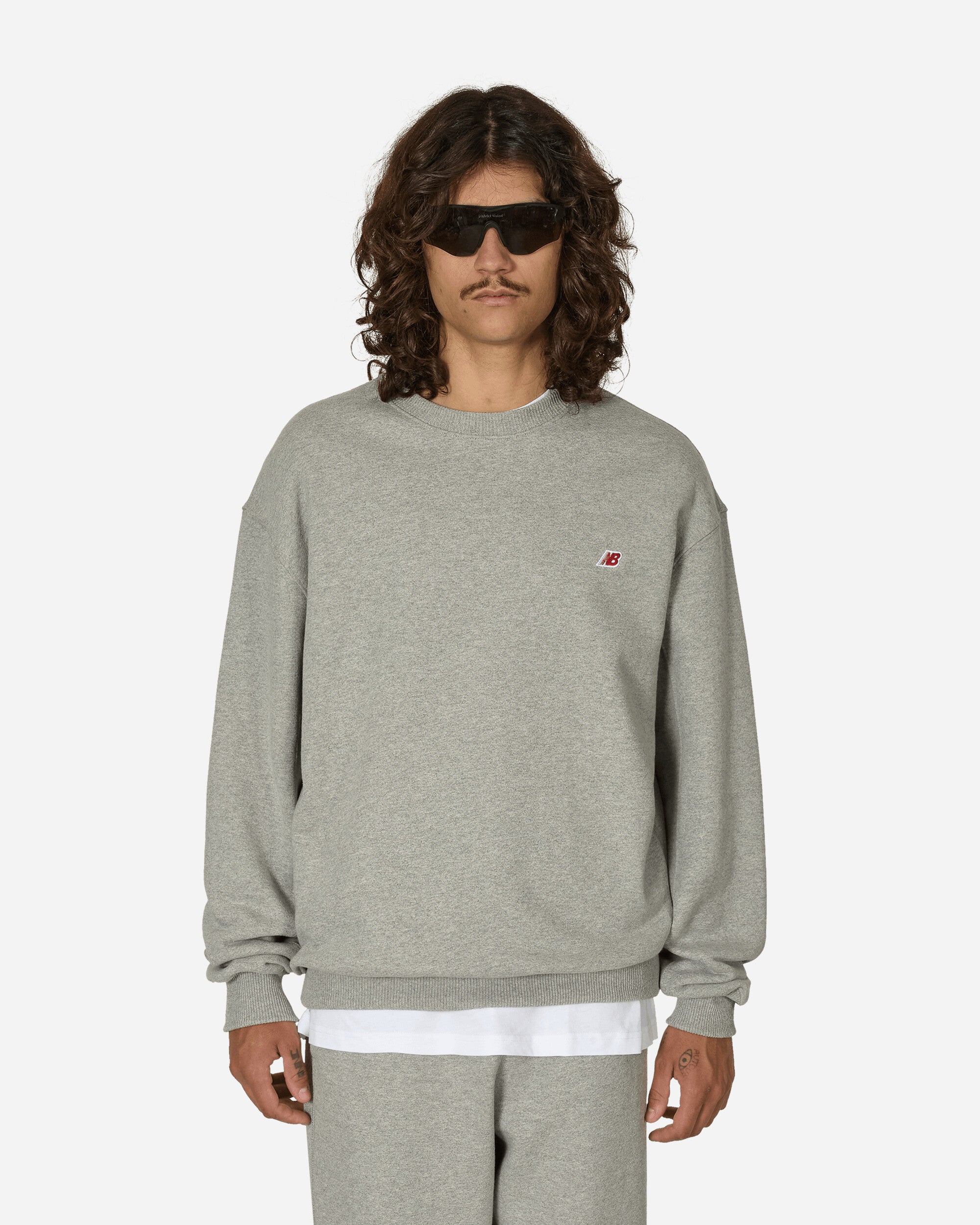 Shop New Balance Made In Usa Core Crewneck Sweatshirt Athletic In Grey