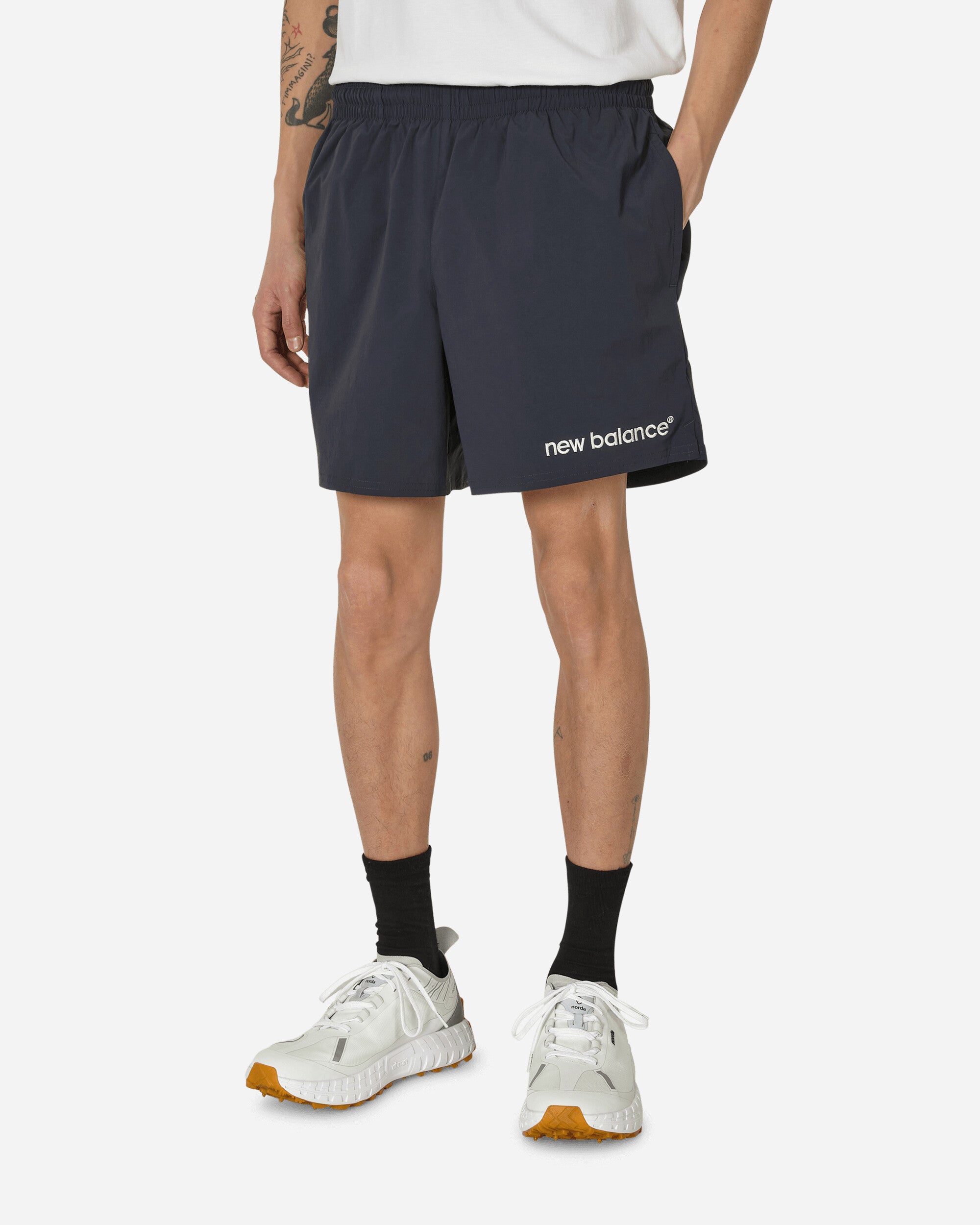Shop New Balance Archive Stretch Woven Shorts Eclipse In Black