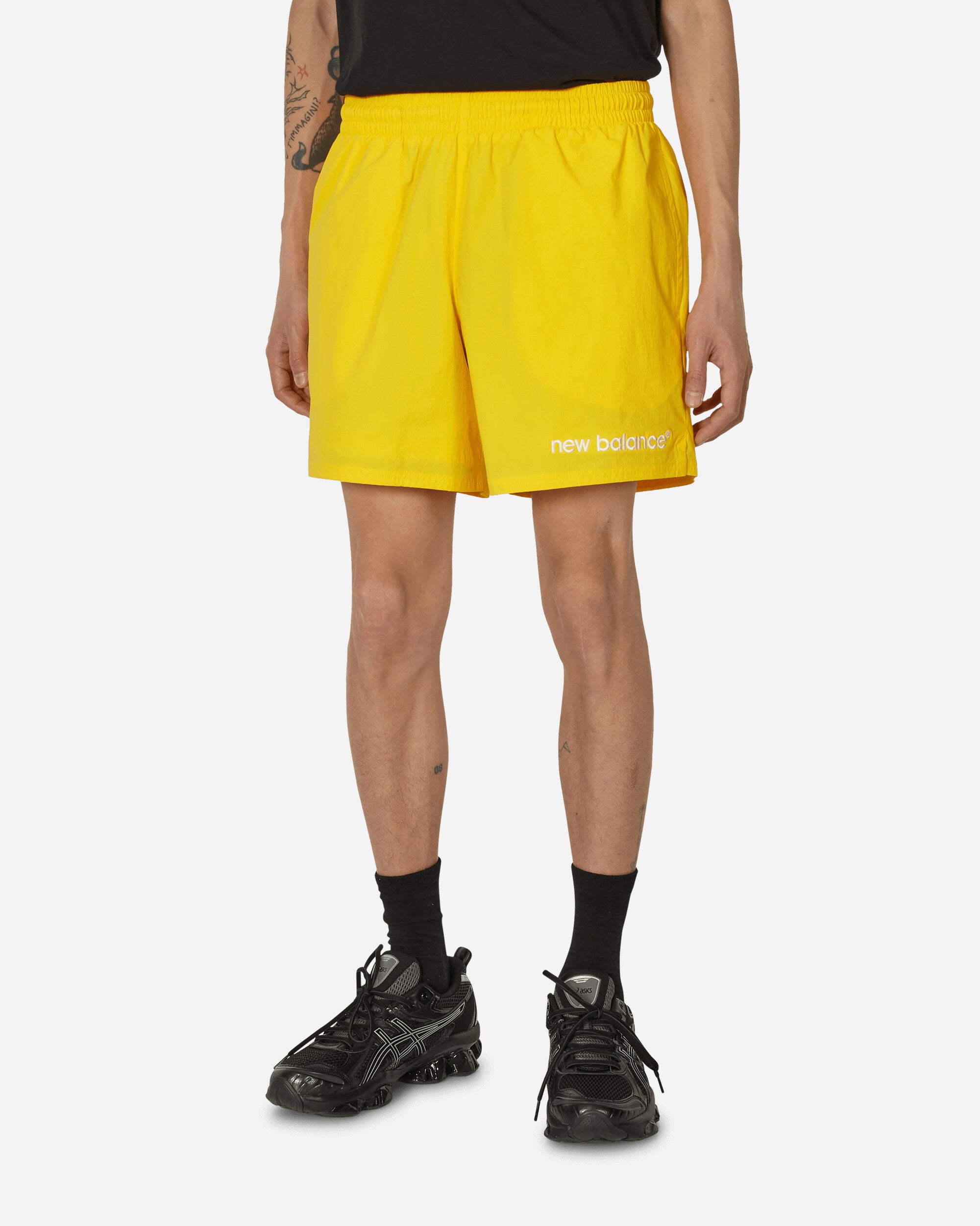 Shop New Balance Archive Stretch Woven Shorts True In Yellow