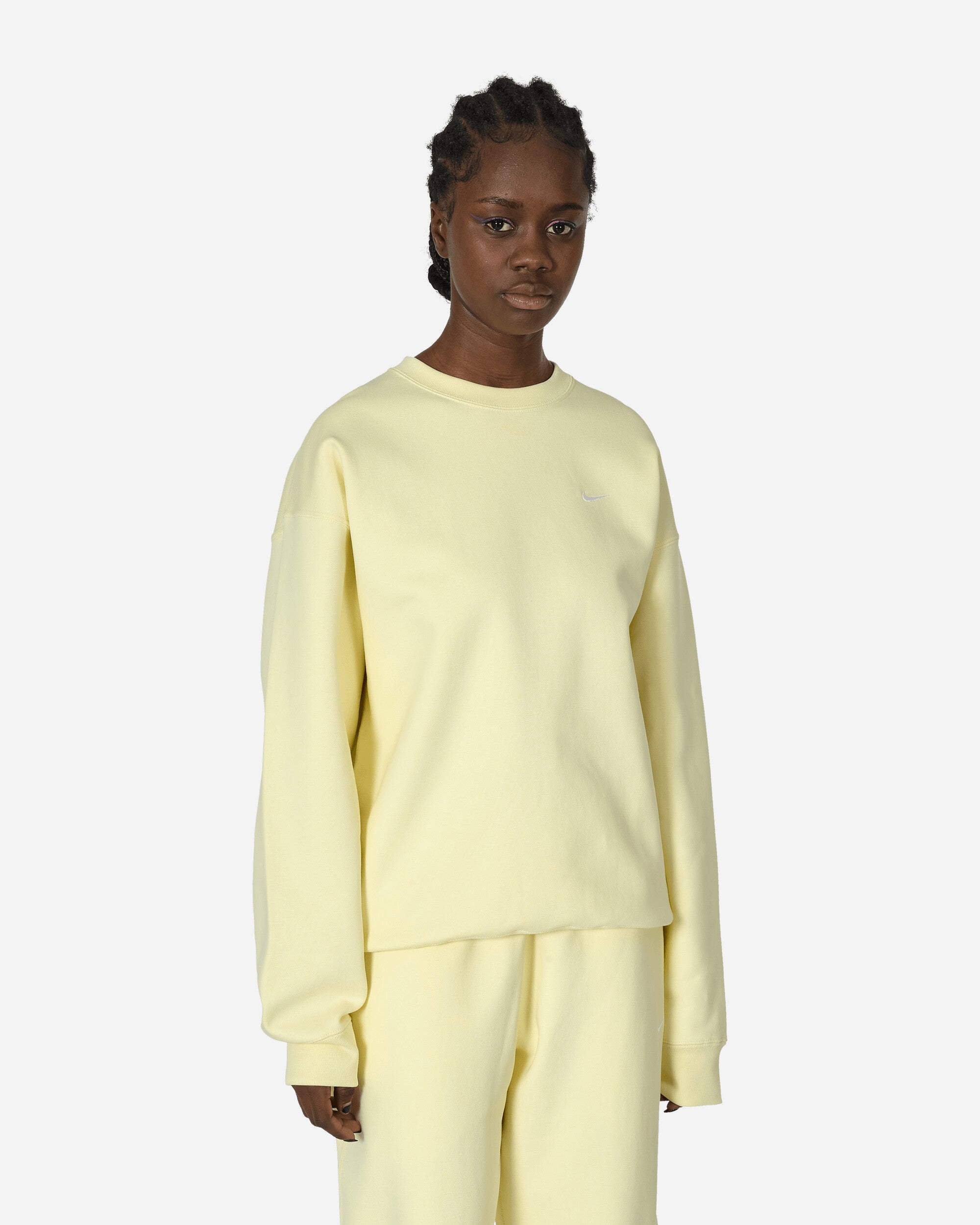 Nike Solo Swoosh Crewneck Sweatshirt Alabaster In Yellow