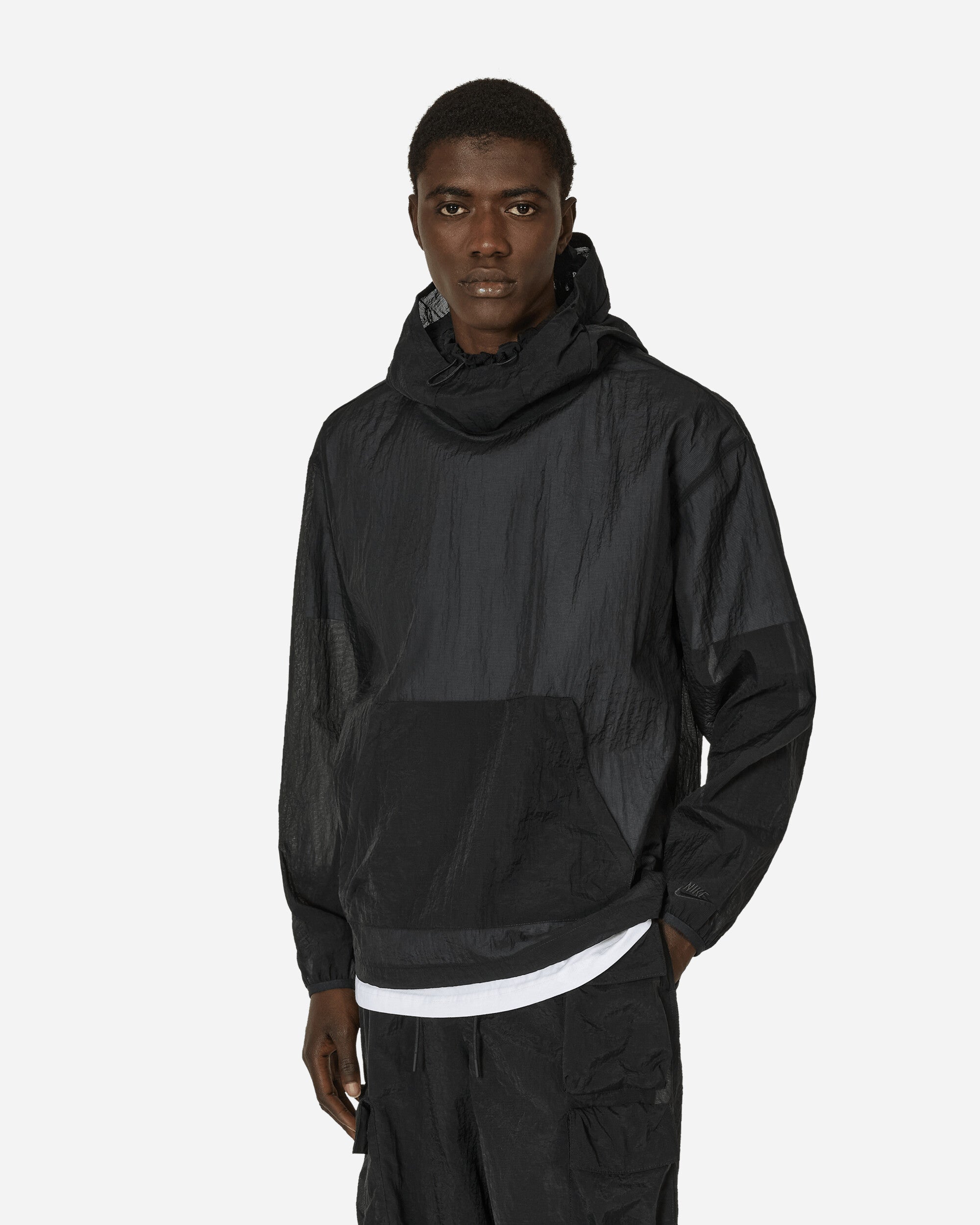 Shop Nike Tech Pack Woven Mesh Hoodie In Black