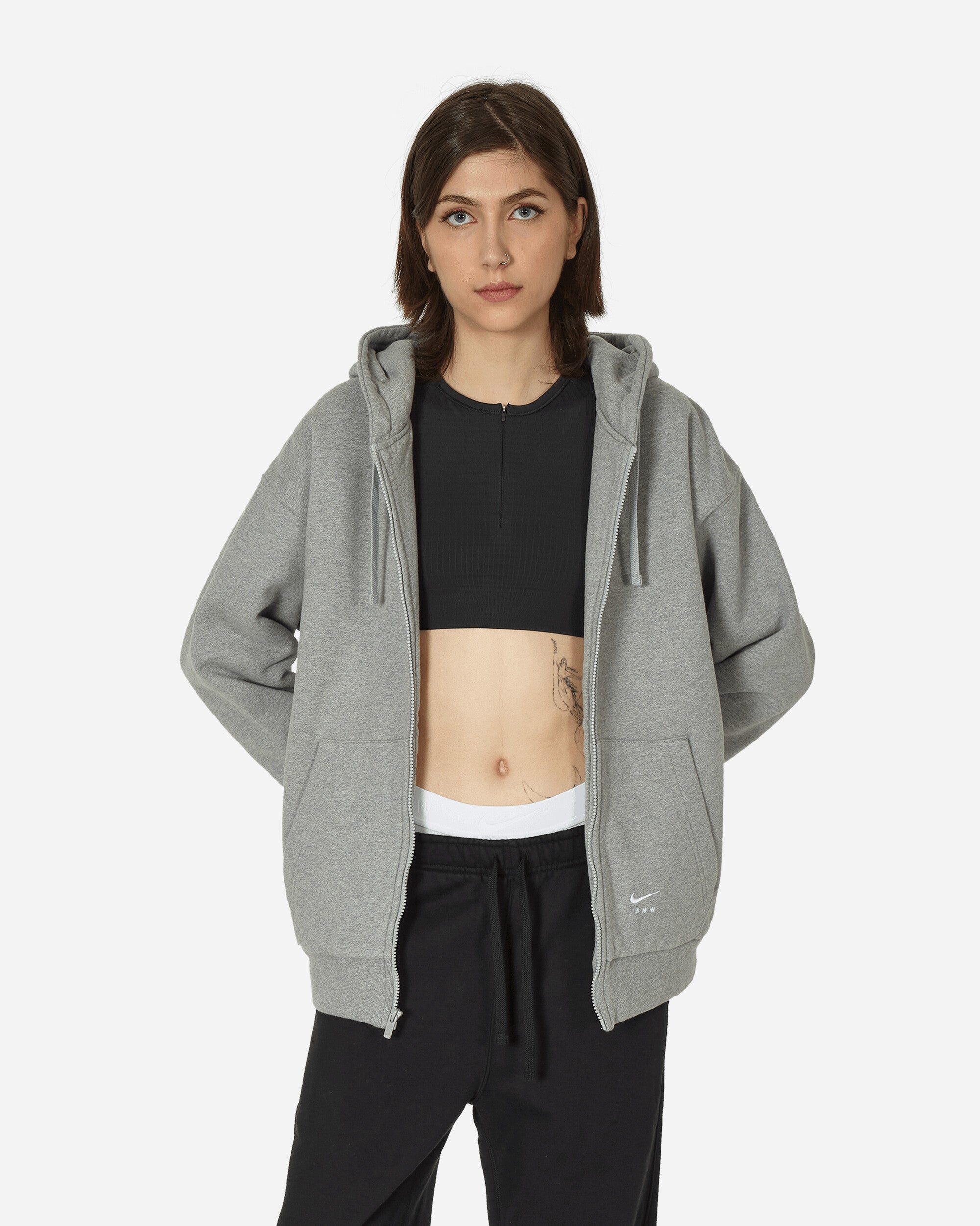 Shop Nike Mmw Full-zip Fleece Hoodie In Grey