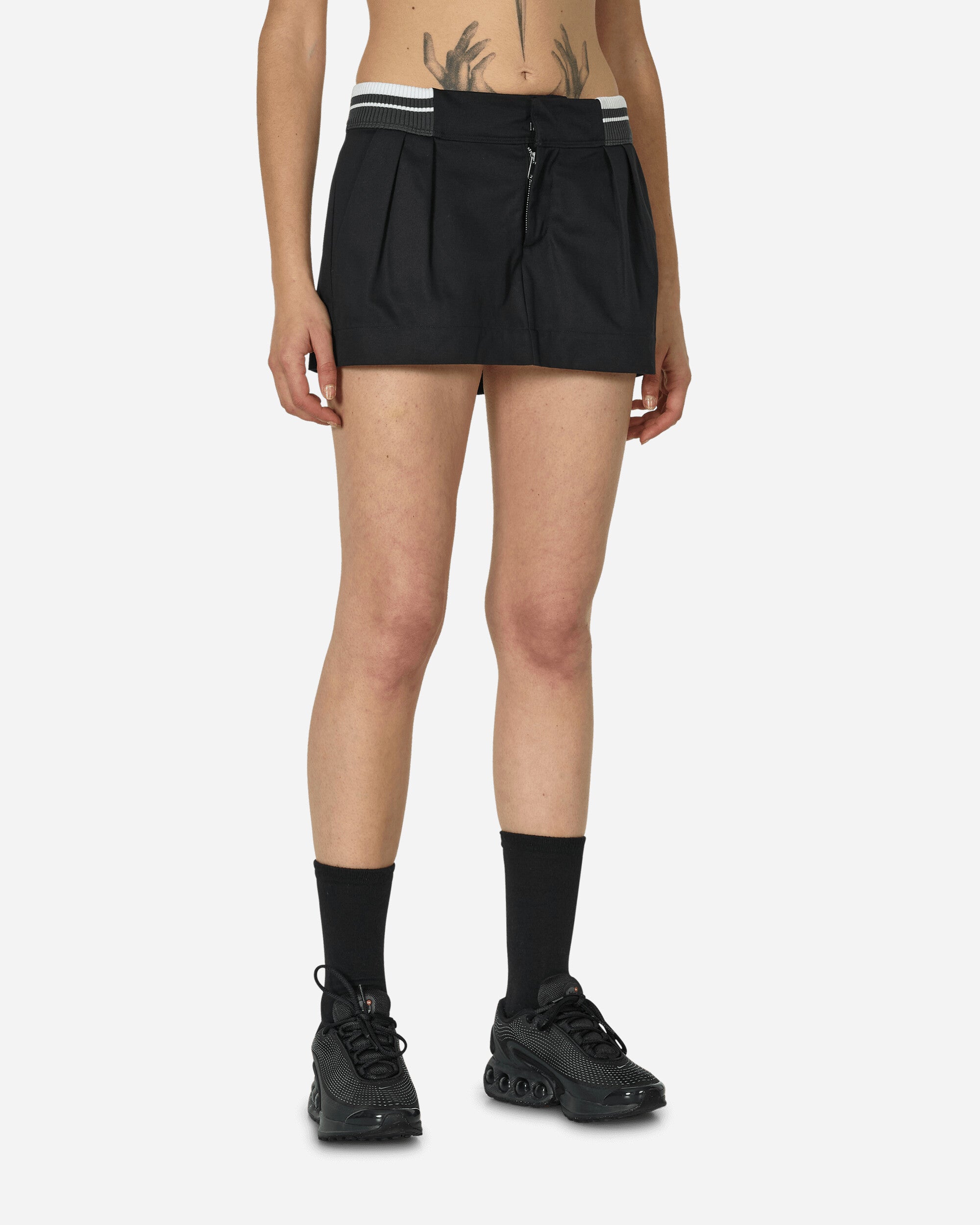 Shop Nike Low-rise Canvas Mini Skirt Black In Multicolor