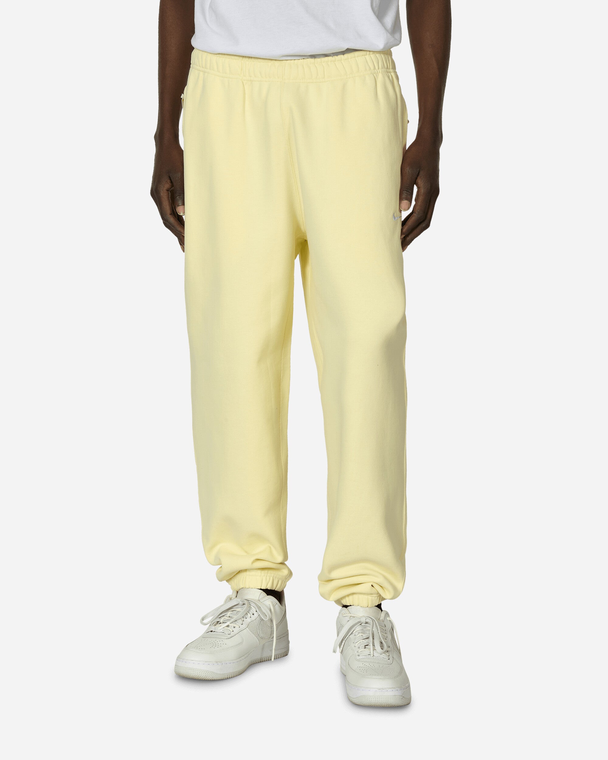 Shop Nike Solo Swoosh Fleece Sweatpants Alabaster In Multicolor