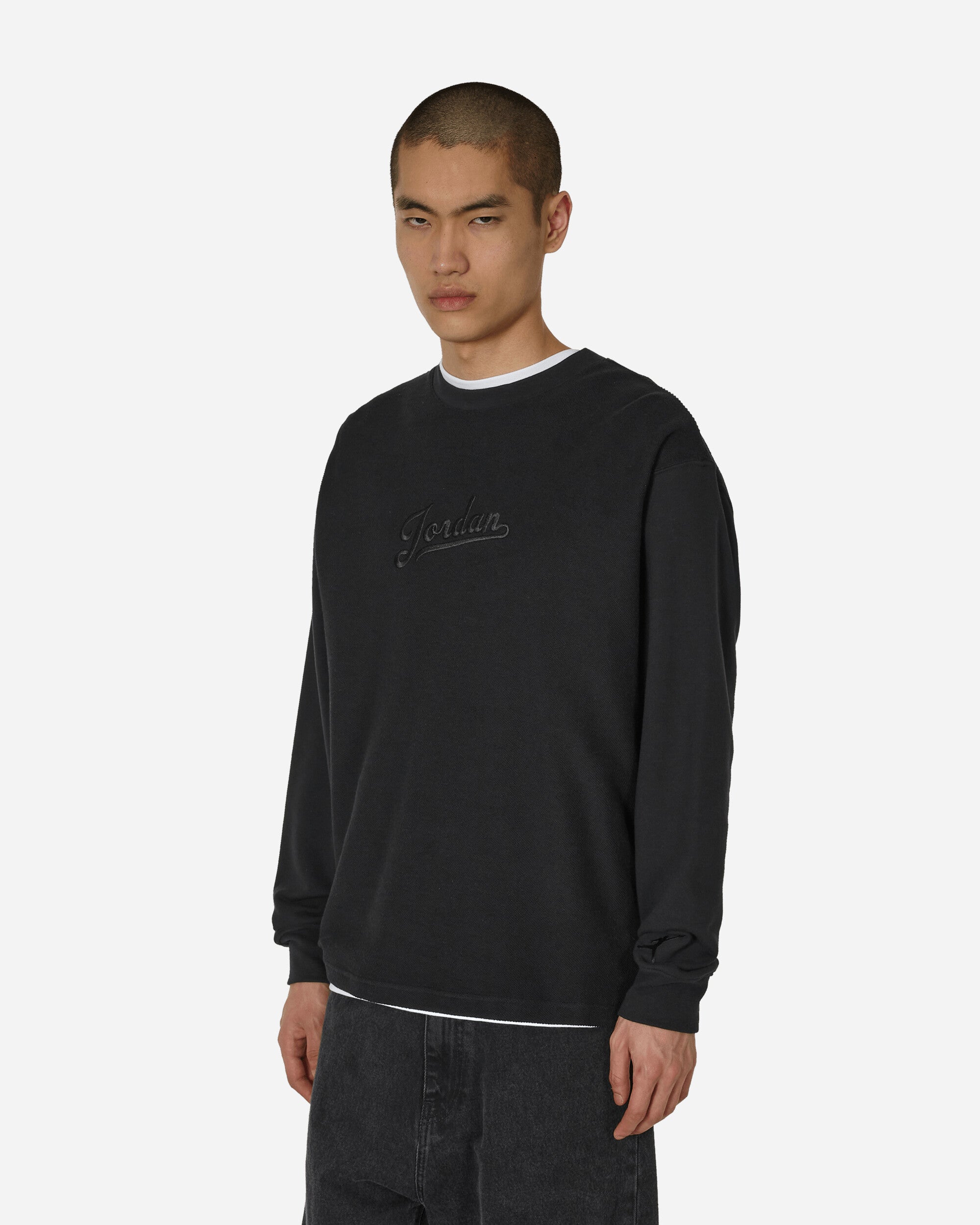 Shop Nike Flight Mvp Fleece Crewneck Sweatshirt In Black