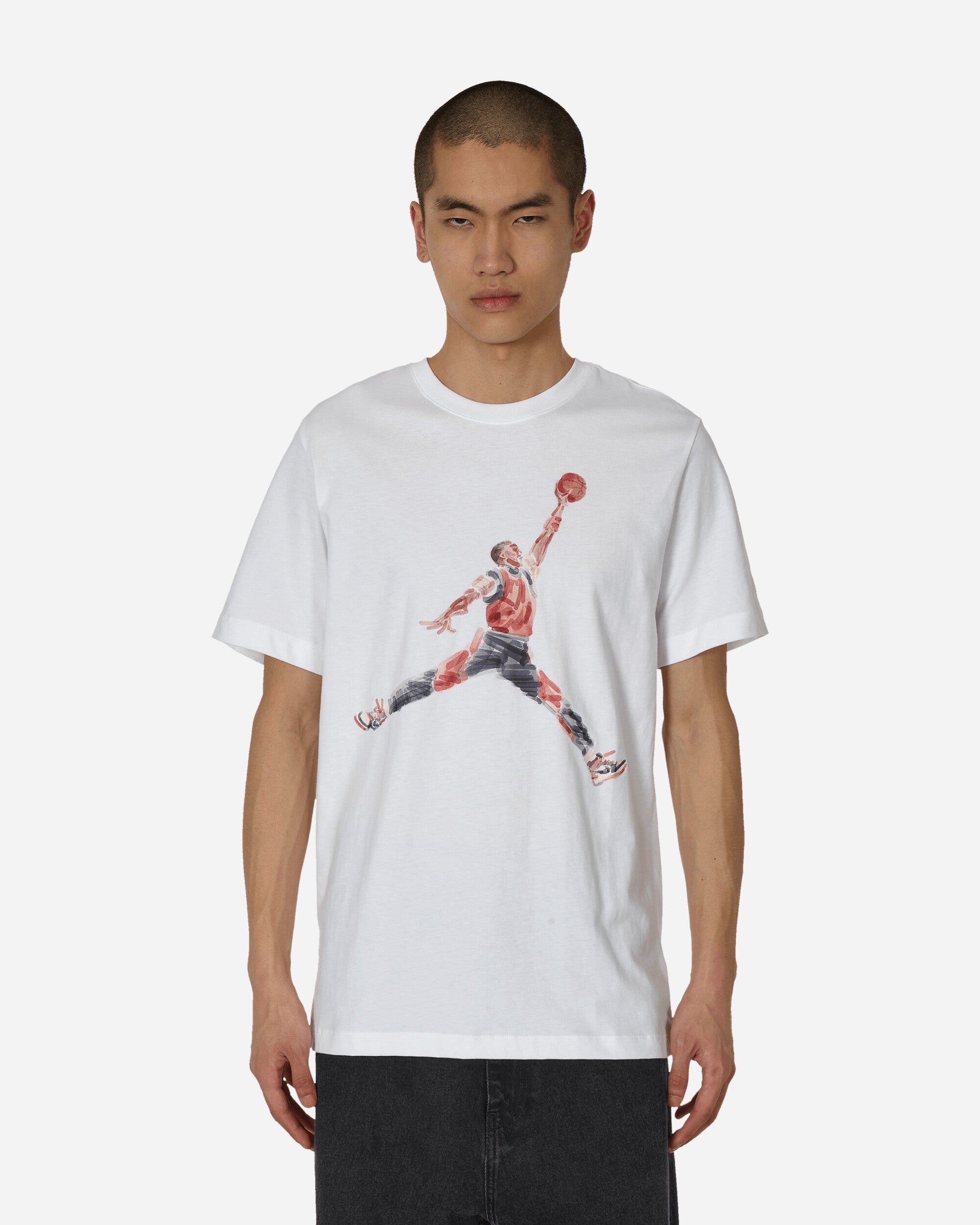 Shop Nike Jumpman Watercolor T-shirt White In Multicolor