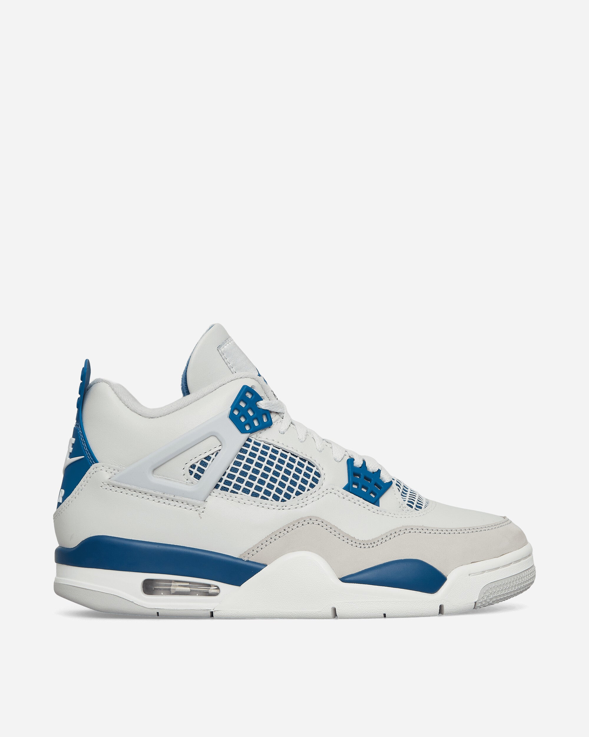Shop Nike Air Jordan 4 Retro Sneakers Off White / Military Blue In Multicolor