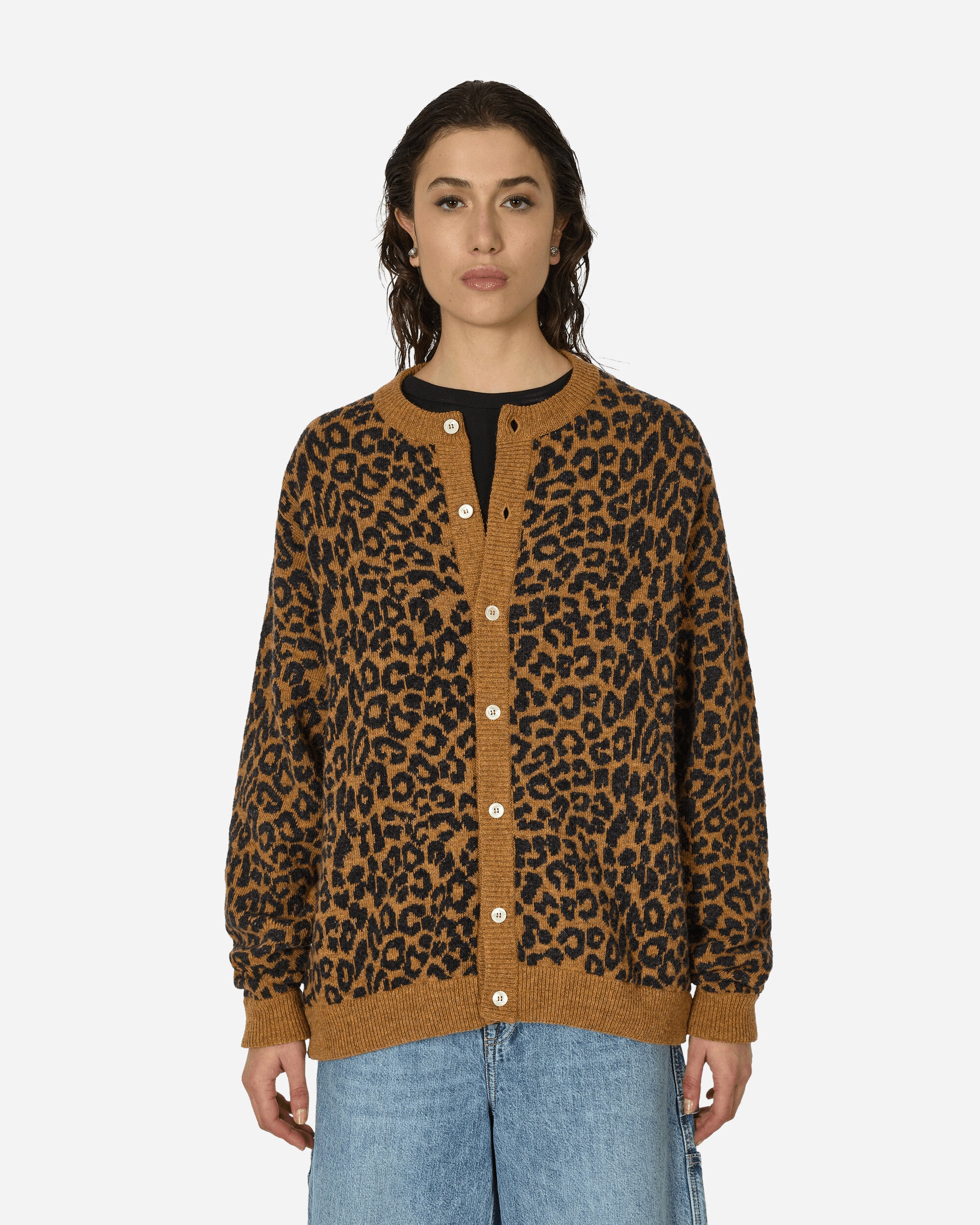 Shop Noah Leopard Cardigan Sweater In Brown