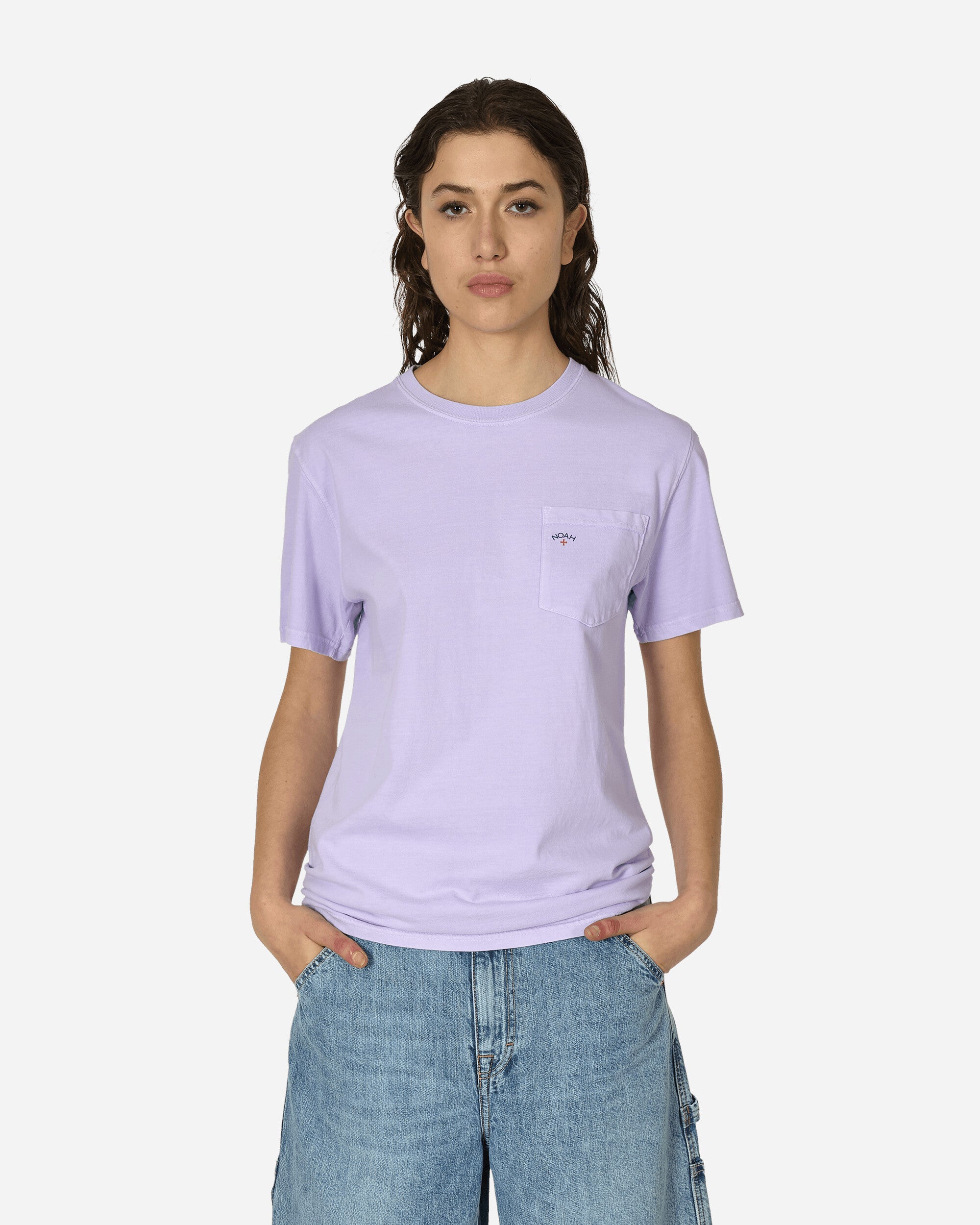 Shop Noah Core Logo Pocket T-shirt Lilac Breeze In Purple