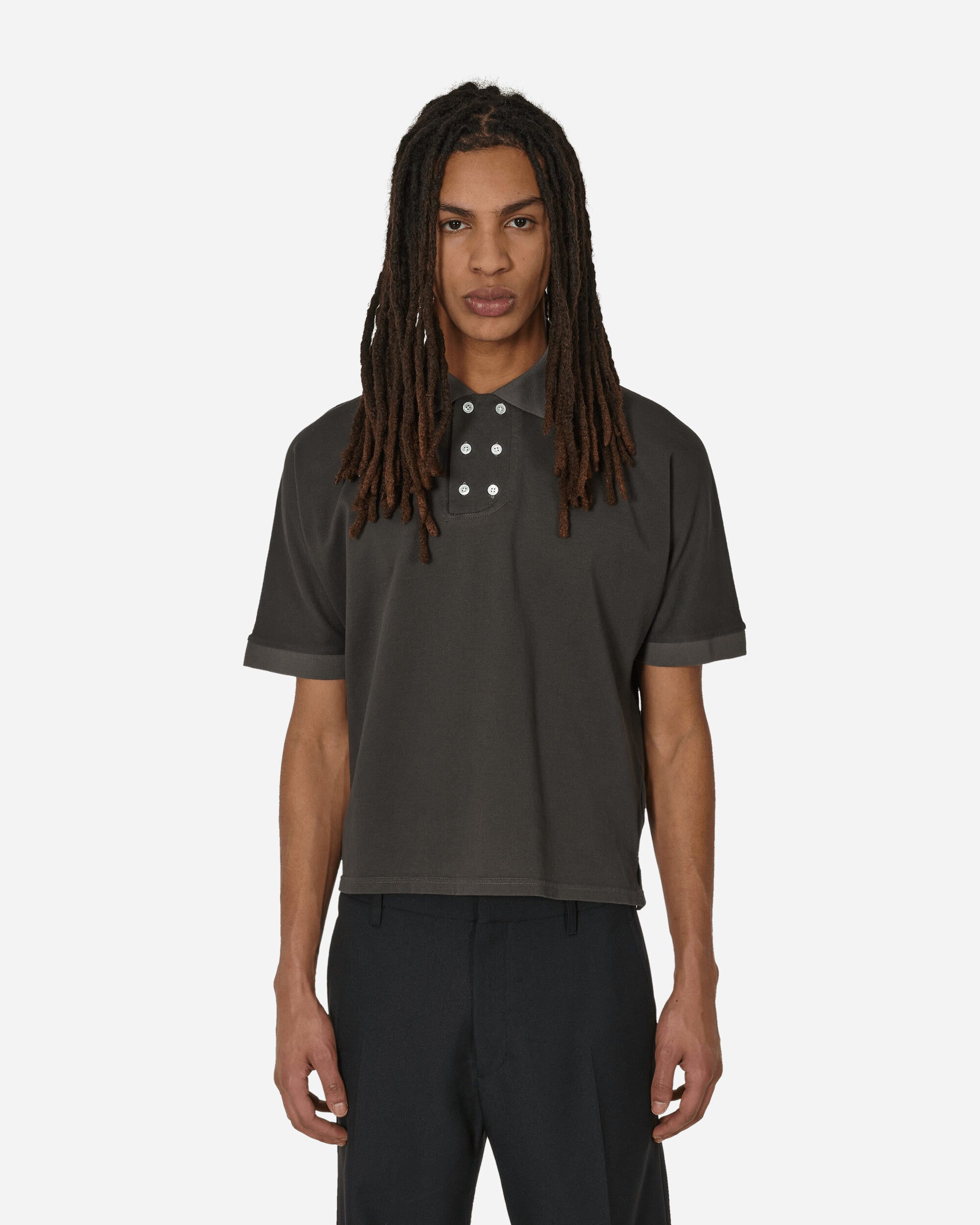 Shop Phingerin Double Polo Shirt Ink In Black