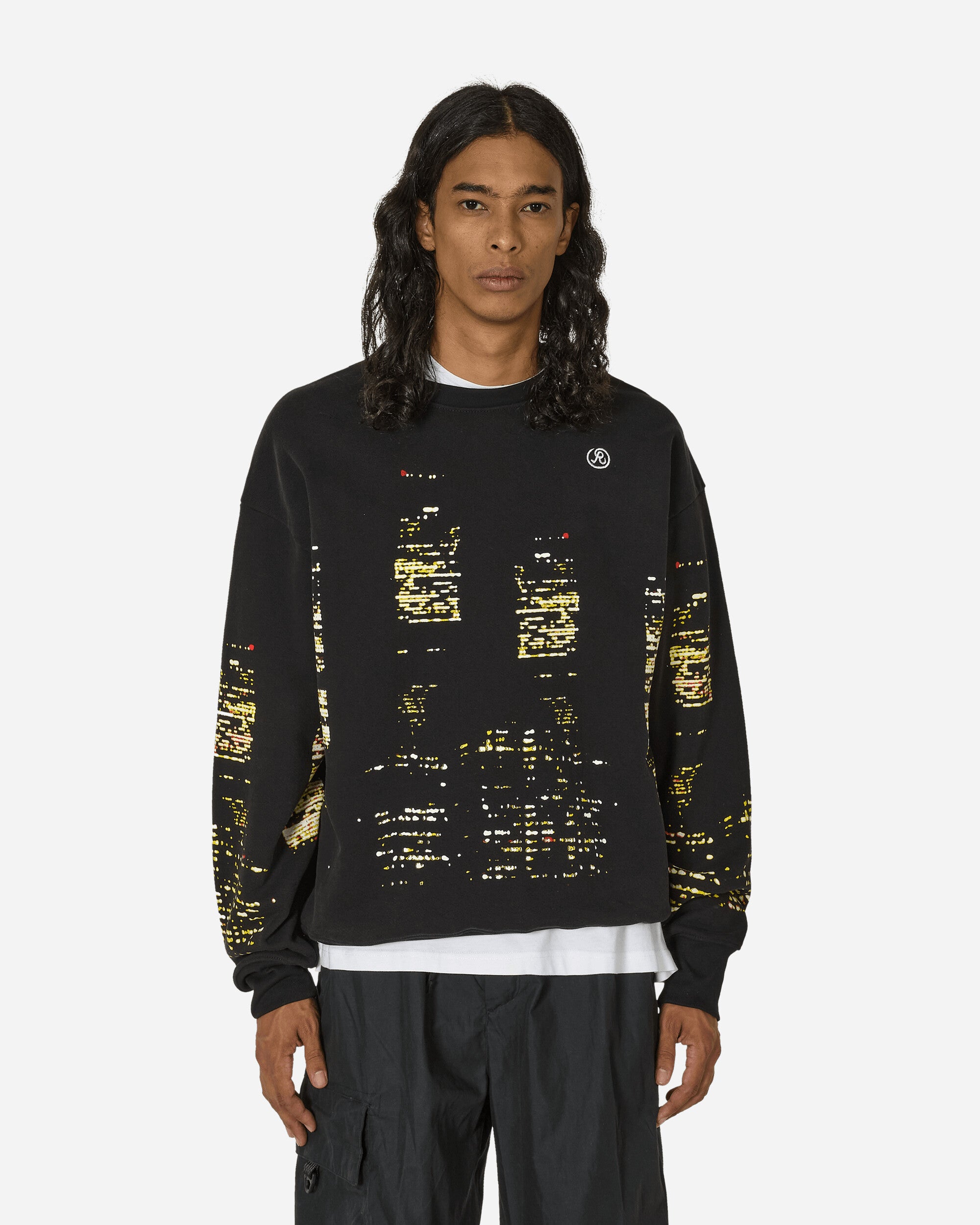 Shop Richardson City Lights Crewneck Sweatshirt Black In Multicolor