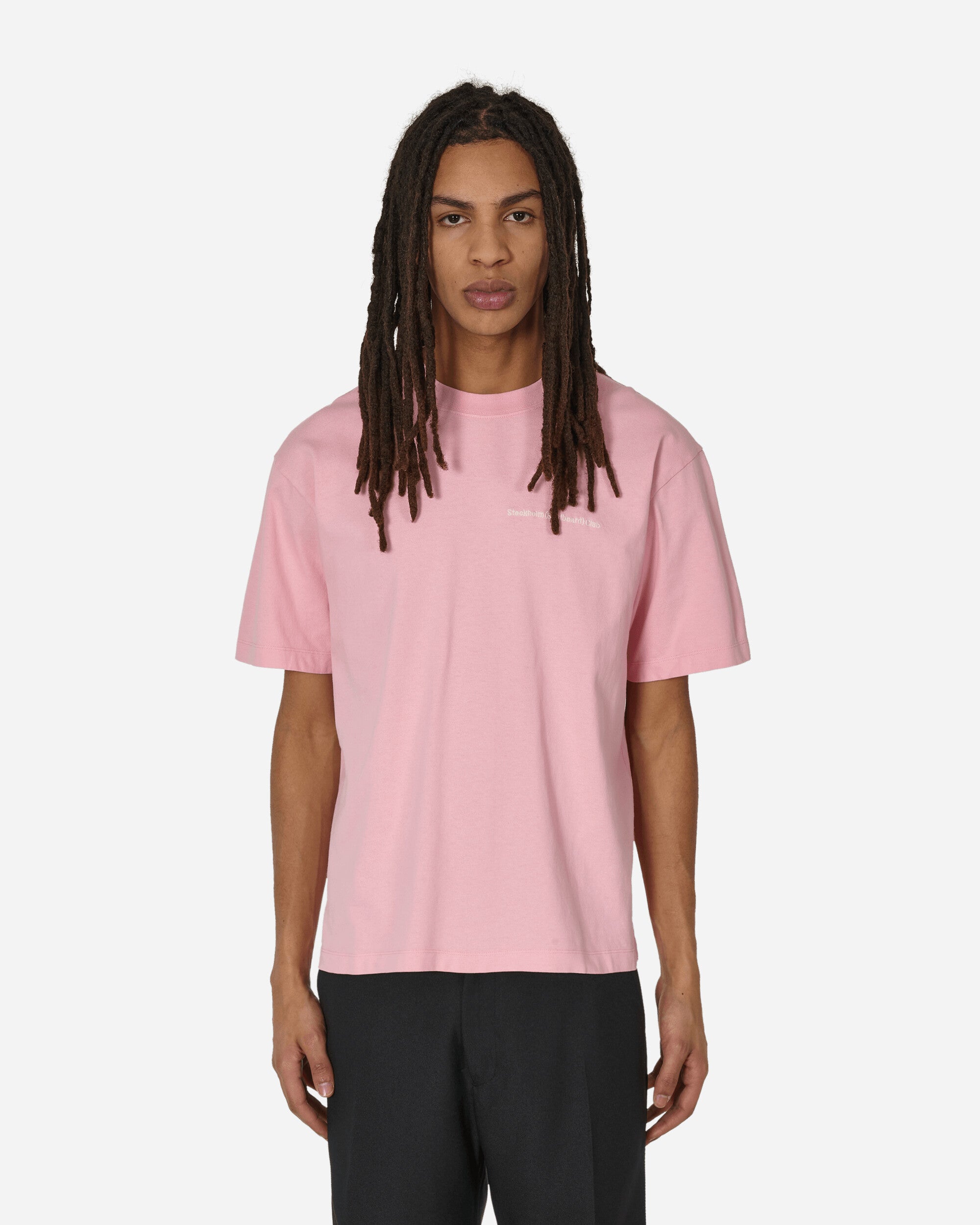 Shop Stockholm Surfboard Club Embroidered Logo T-shirt In Pink