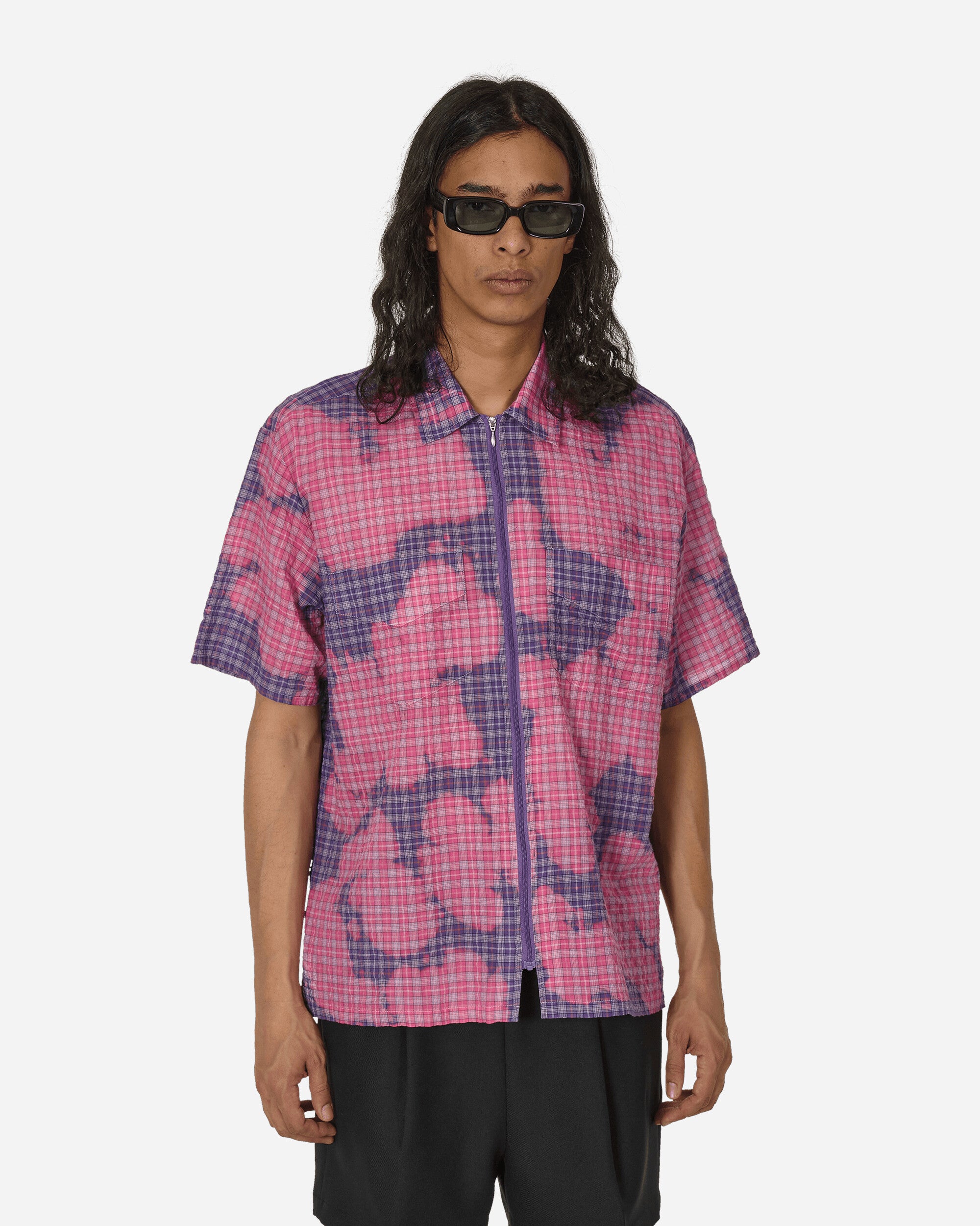 Shop Stockholm Surfboard Club Bleached Zip Shirt In Purple