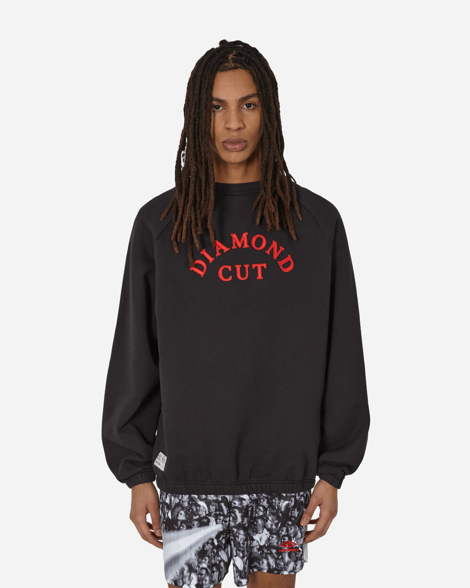 Shop Umbro Raglan Crewneck Sweatshirt In Black