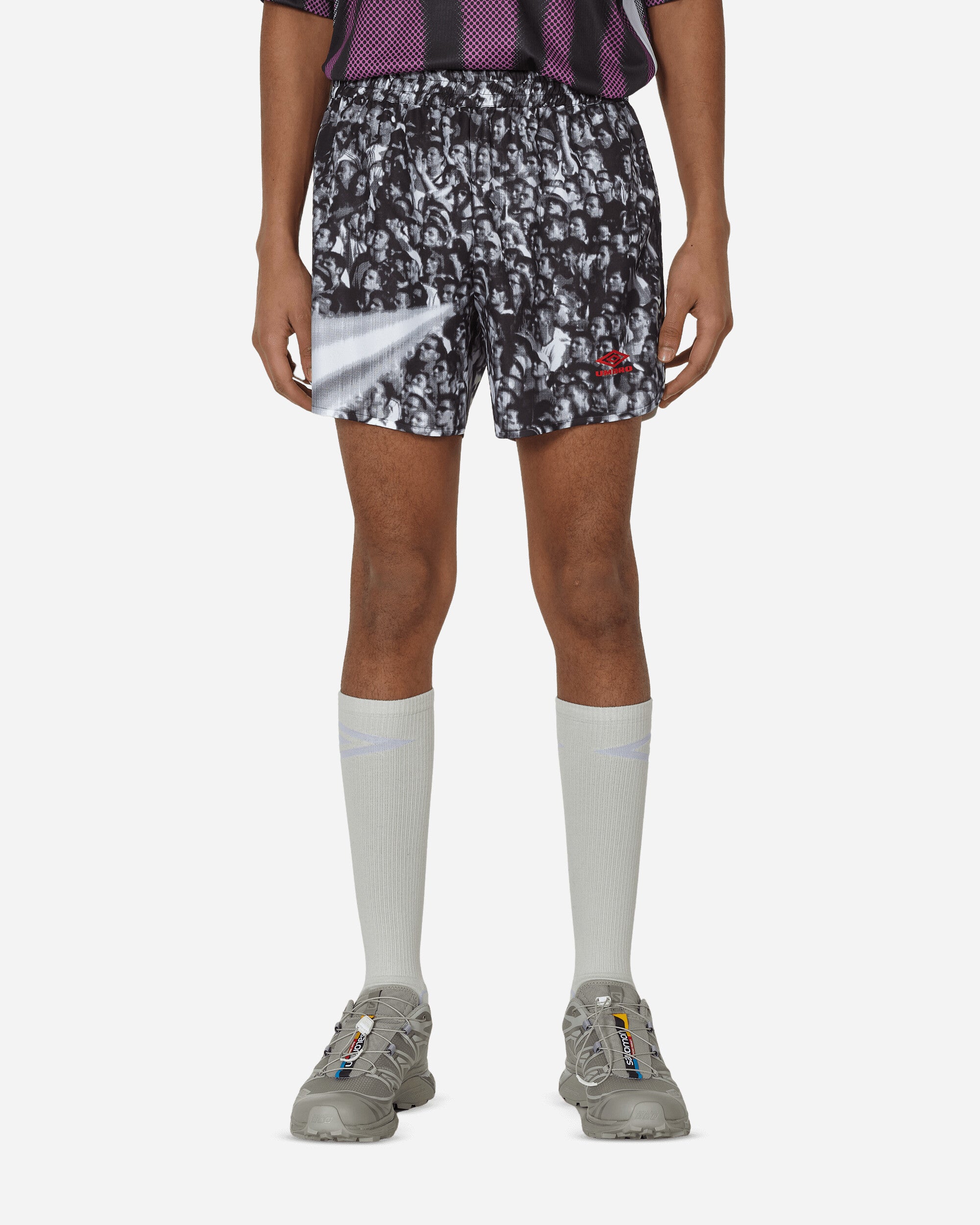 Shop Umbro Printed Shorts White / Black In Multicolor