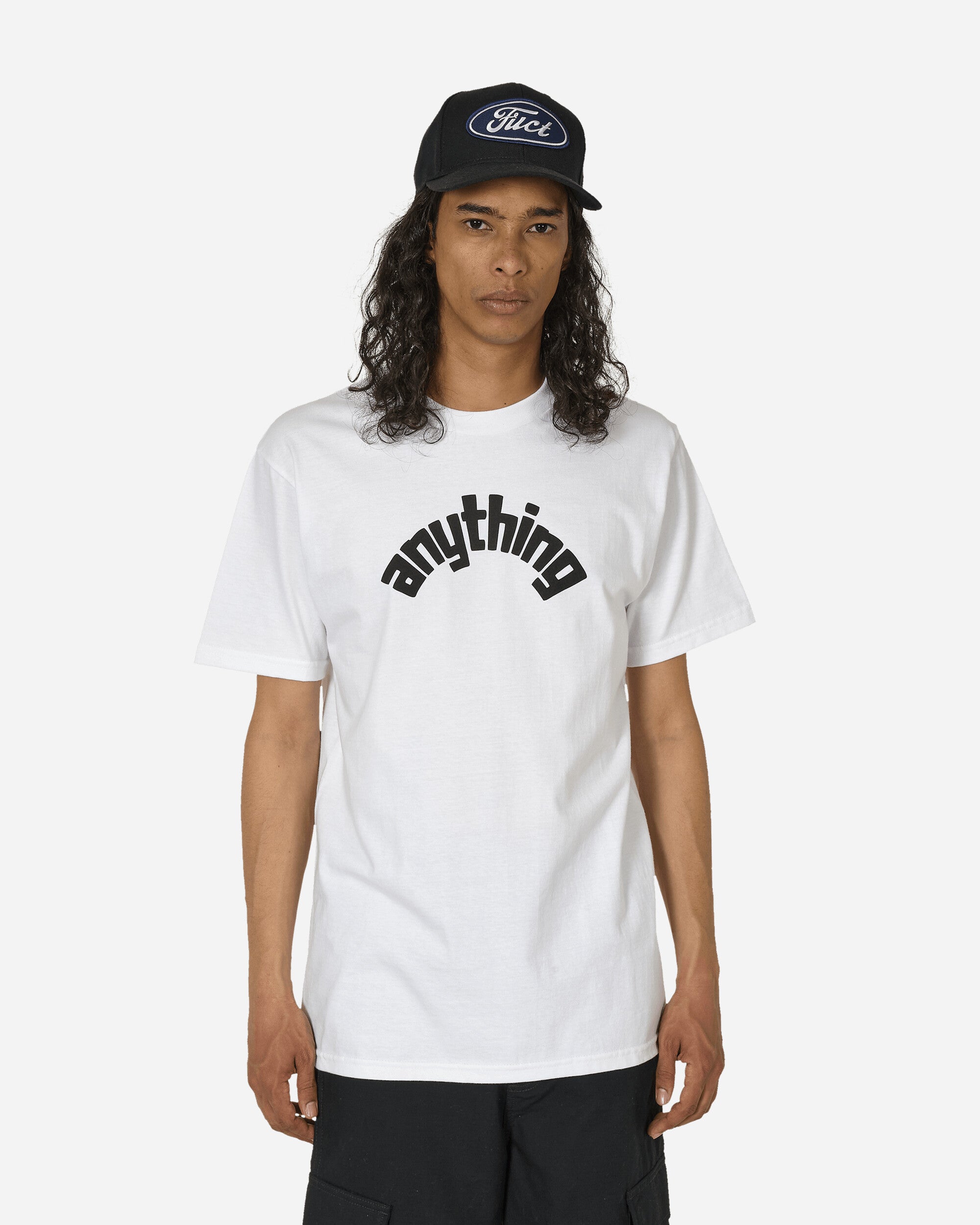 Shop Anything Curved Logo T-shirt White / Black In Multicolor