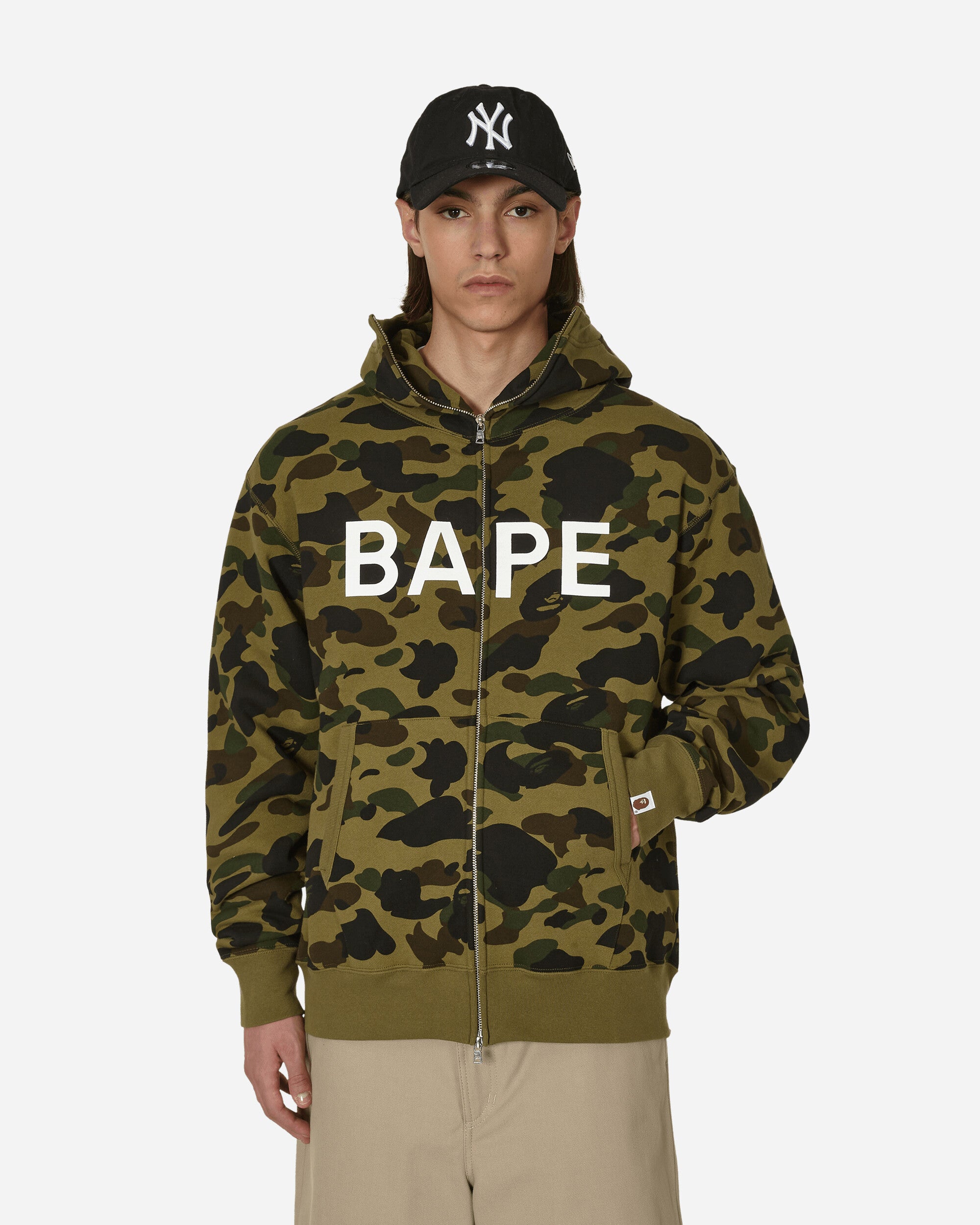 1st Camo Full Zip Hooded Sweatshirt Green