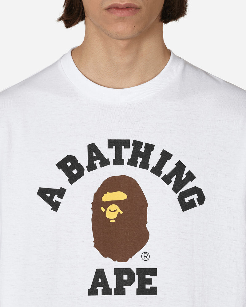 A Bathing Ape College T-Shirt White - Slam Jam Official Store