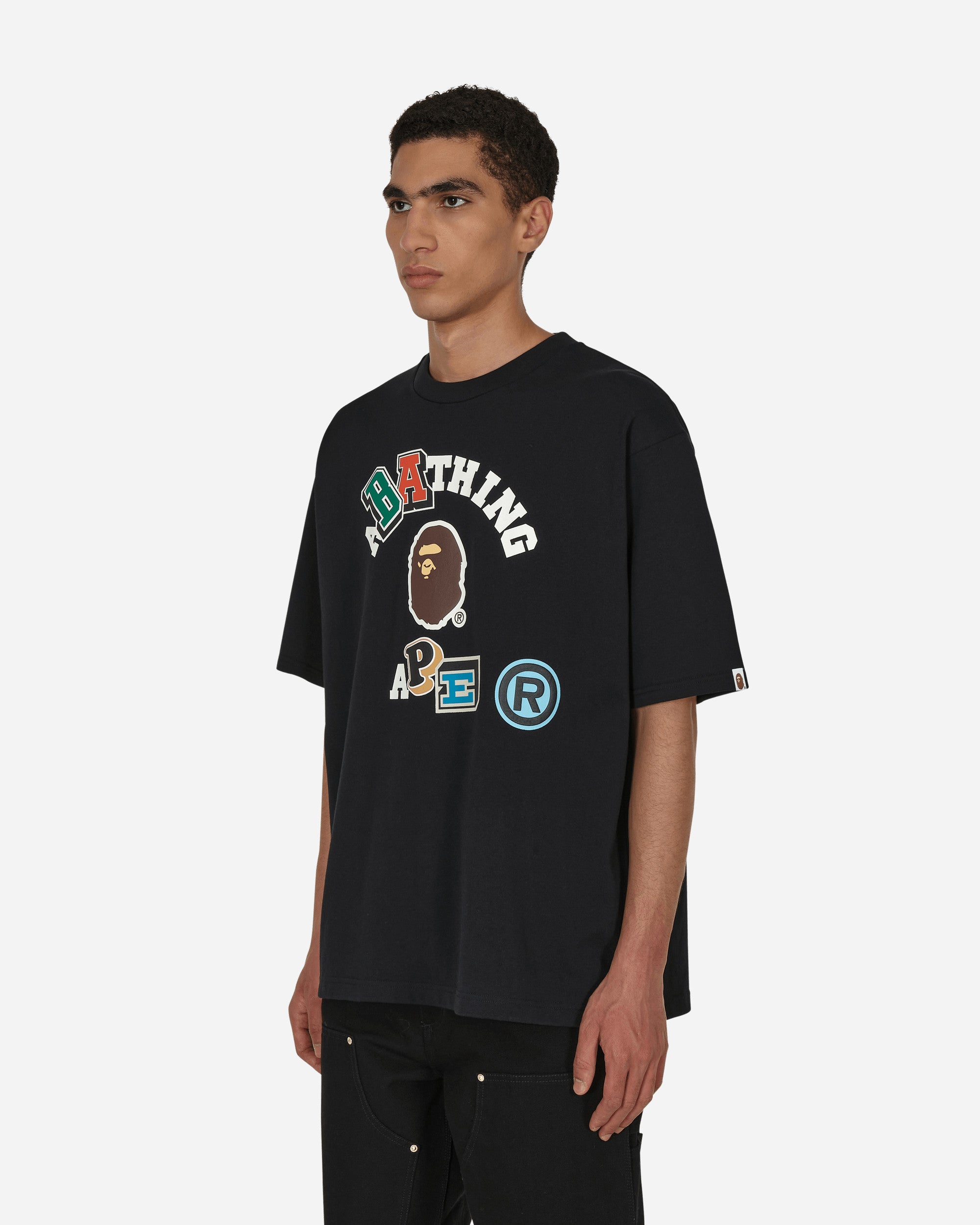 BAPE Multi Fonts Relaxed Fit Heavyweight L/S Tee Sax
