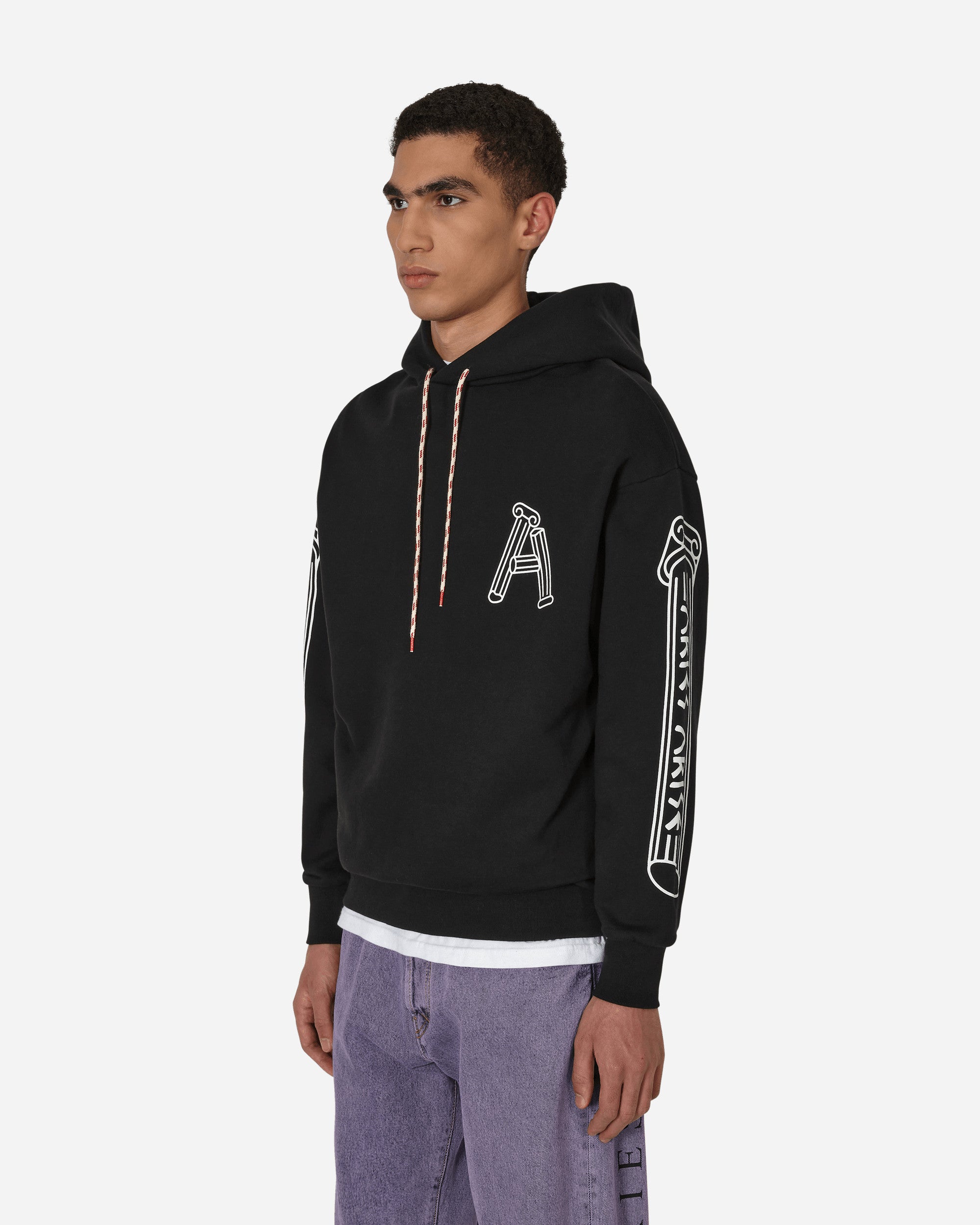 Aries Column Hooded Sweatshirt Black - Slam Jam Official Store