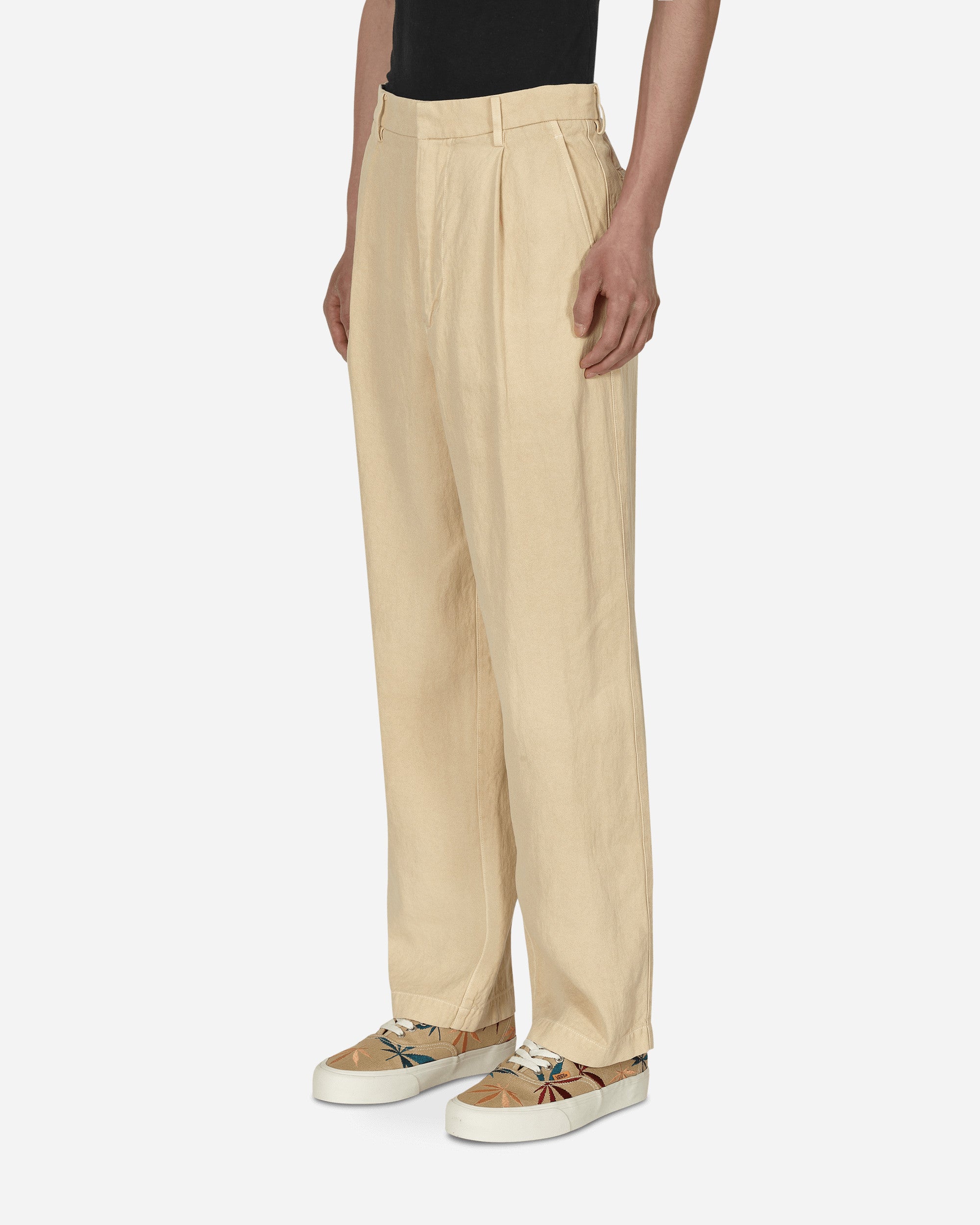 AURALEE Washi Duck Canvas Pants Beige - Slam Jam Official Store